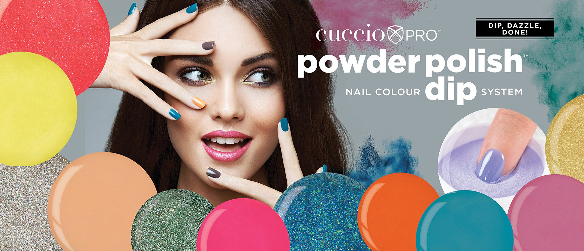Dark Gray Cuccio Pro Powder Polish Dip - Rich Gold Glitter - Nail Lacquer for Manicures & Pedicures, Easy & Fast Application/Removal - No LED/UV Light Needed - Non-Toxic, Odorless, Highly Pigmented - 2 oz