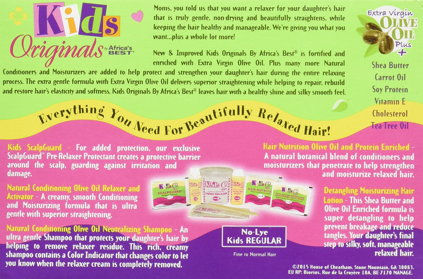 Dark Khaki Originals by Africa's Best Kids Natural Conditioning Relaxer System With Scalpguard (Regular Kit) Fortified and Enriched with Our Special Herbal Blend, Protect and Strengthen Your Child’s Hair