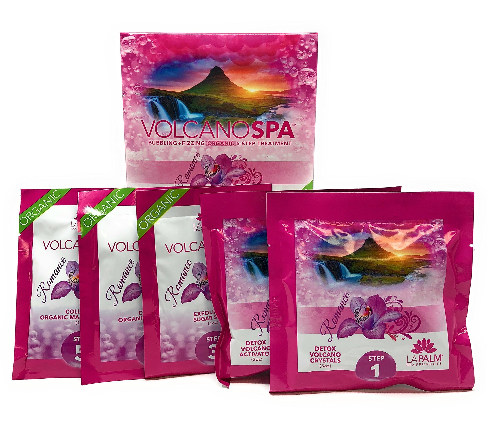 White Smoke La Palm Volcano Spa Bubbling + Fizzing Organic 5-Step Treatment - Romance (2 pack)