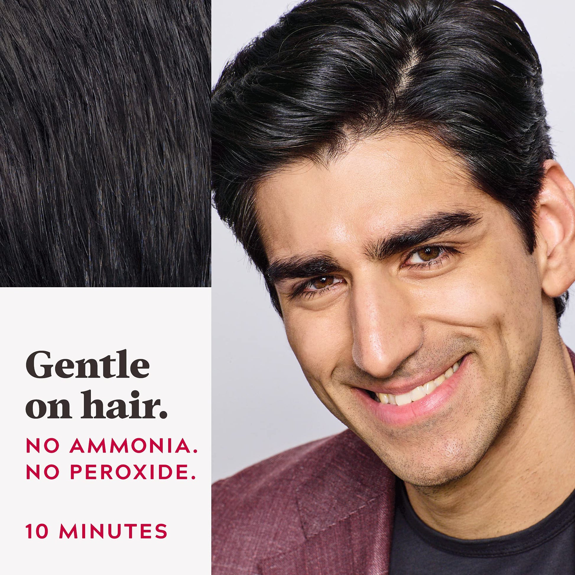Dark Slate Gray Just For Men Easy Comb-In Color Mens Hair Dye, Easy No Mix Application with Comb Applicator - Real Black, A-55, Pack of 3