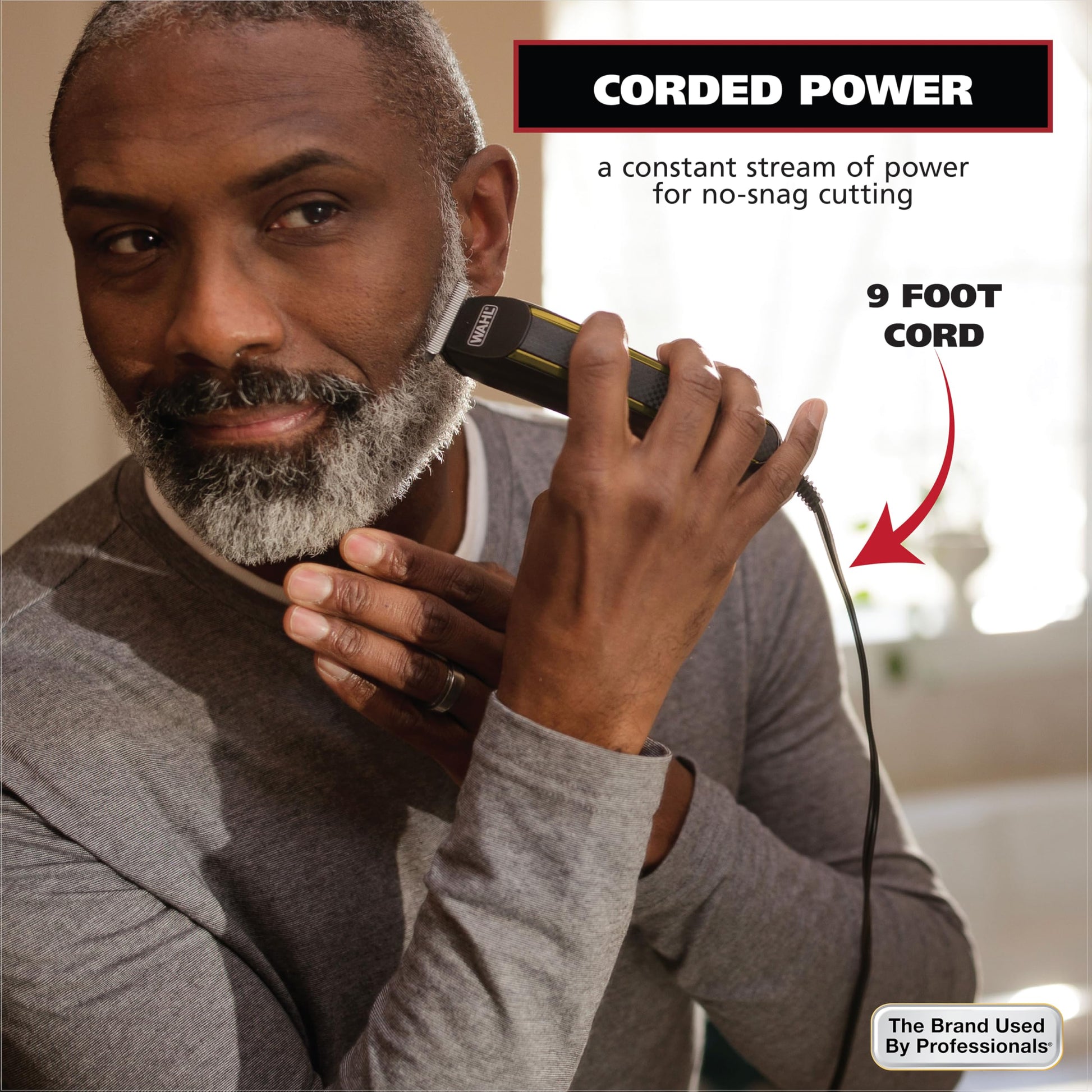 White Smoke Wahl Edge Pro Bump Free Corded Beard Trimmer for Men Touch Up Trimmer & Grooming Detailer Kit – Perfect for Edging Beards, Mustaches, Hair, & Stubble, – Model 9686-300