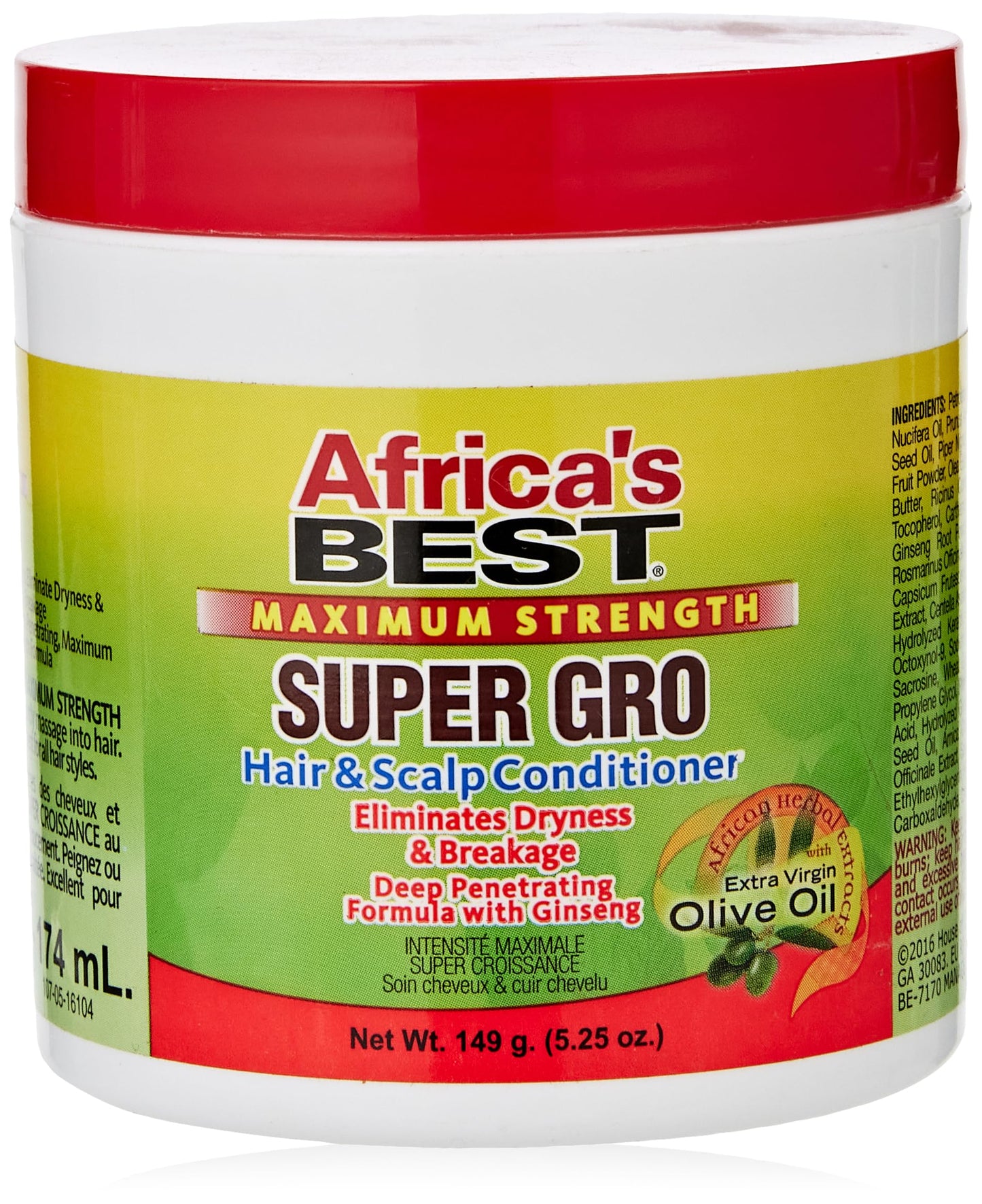 Light Gray Africa's Best, Super Gro Maximum Hair and Scalp Conditioner