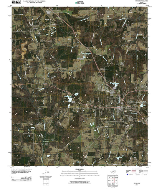 White Smoke 2010 Rusk, TX - Texas - USGS Historical Topographic Map : 18in x 24in, Large Wall Art Map