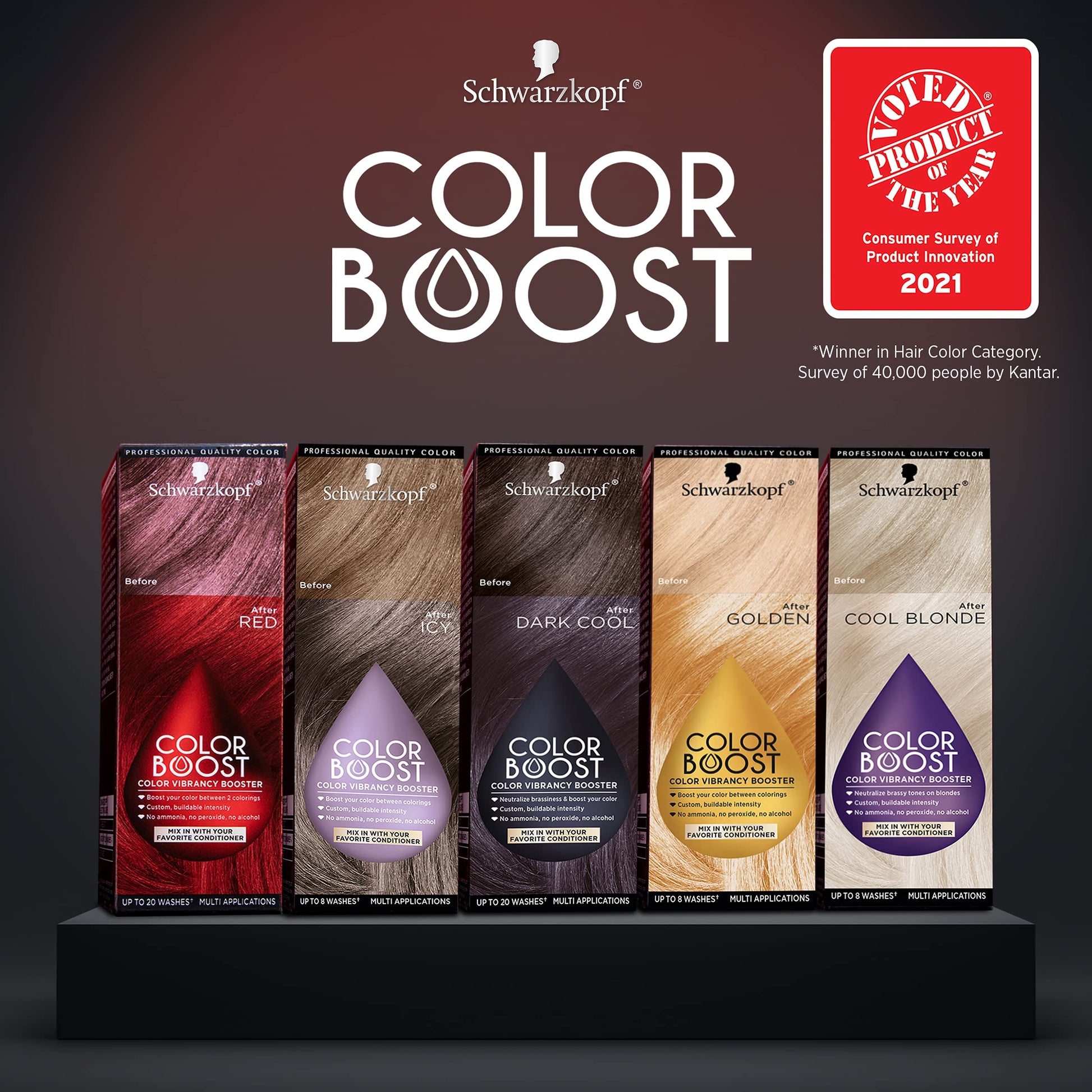 Dark Slate Gray Schwarzkopf Color Boost Color Vibrancy Booster, Dark Cool