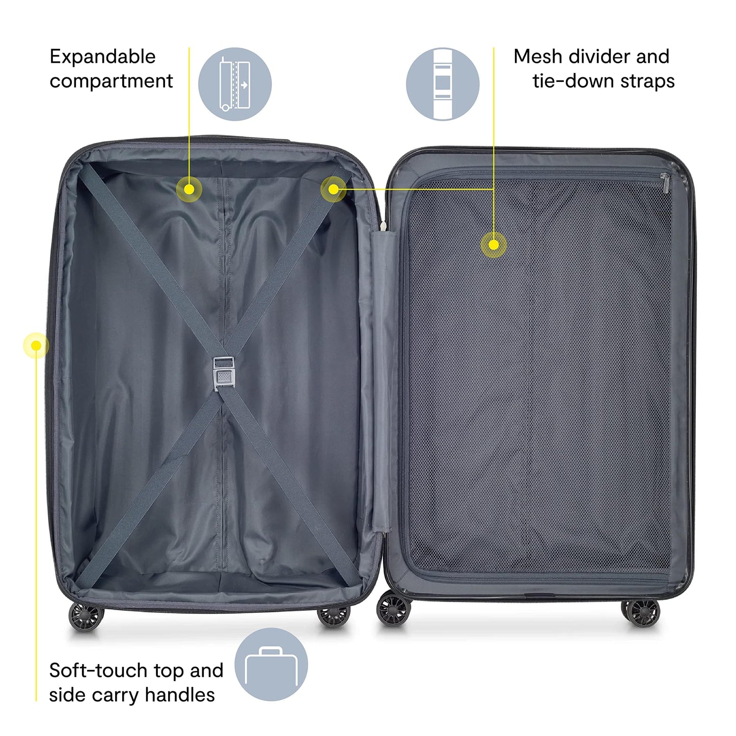 White Smoke DELSEY PARIS Helium Aero Hardside Expandable Luggage with Spinner Wheels, Peony Pink, Carry-On Plus 21 Inch