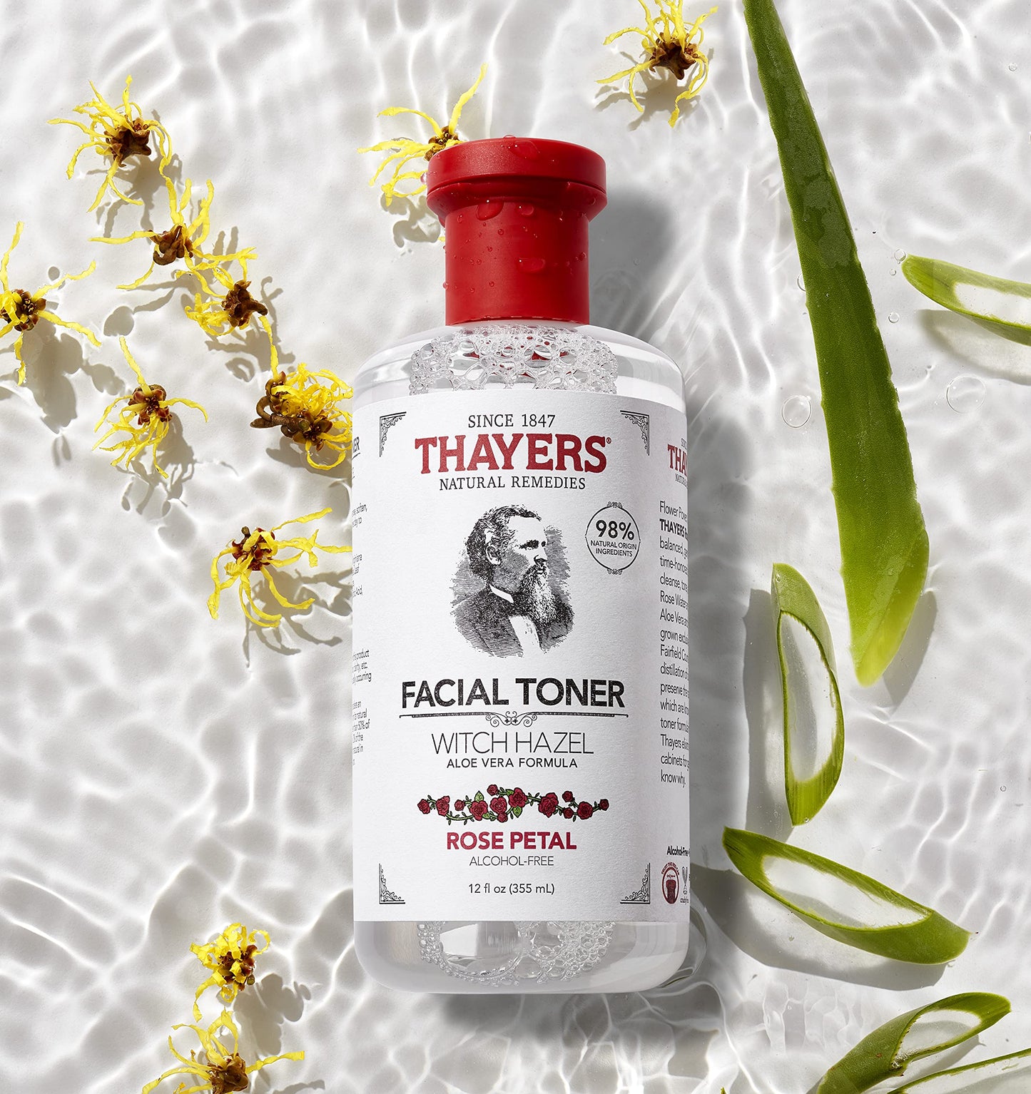 Light Gray Thayers Facial Toner, Witch Hazel with Aloe Vera, Rose Petal, 12 Fl Oz (Pack of 2)