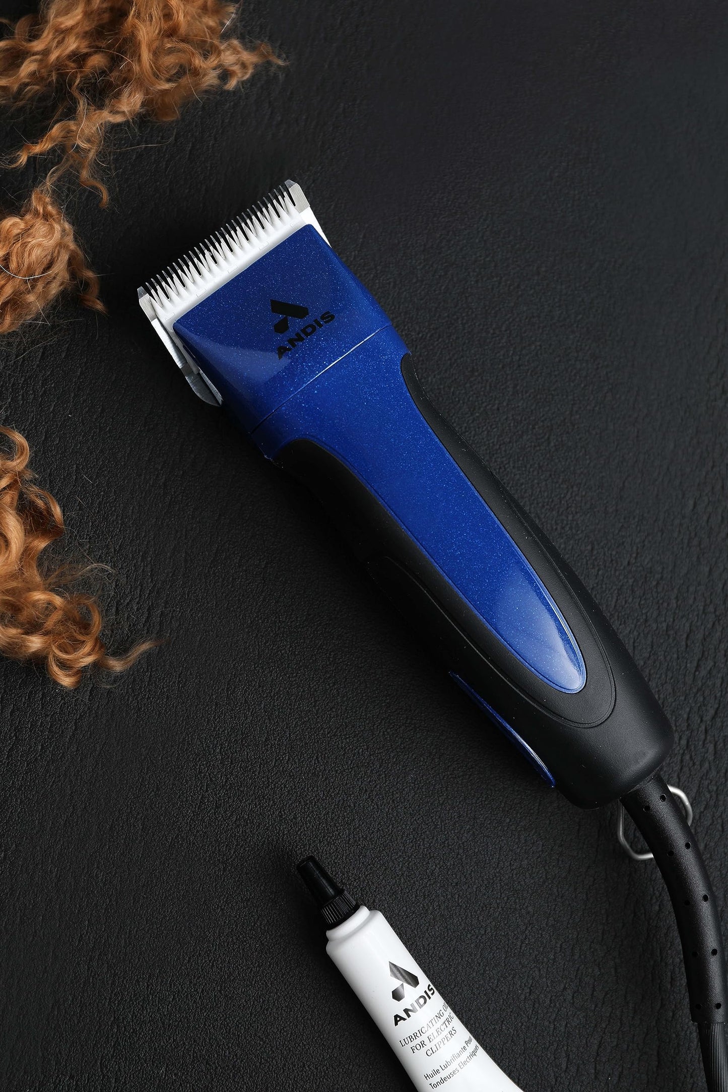 Dark Slate Gray Andis 68520 Excel Professional 5-Speed Detachable Blade Clipper Kit - Animal/Dog Grooming, Rotary Motor, Soft-Grip Anti-Slip Housing, 14-Inch Cord, for All Coats & Breeds, SMC, Blue