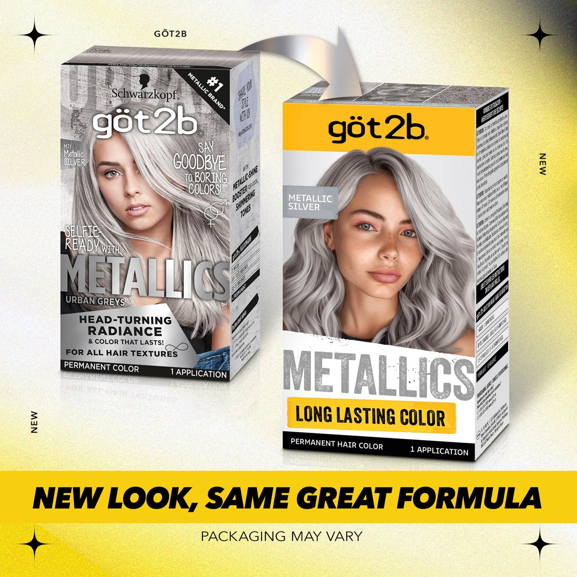 Seashell Got2b Metallics Permanent Hair Color, M71 Metallics Silver