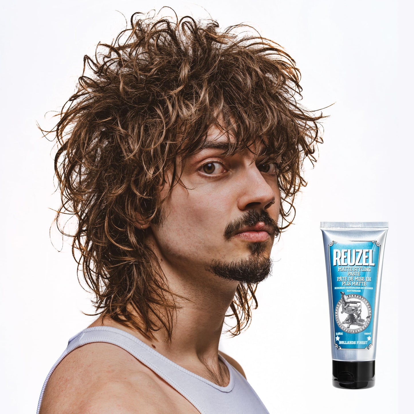 White Smoke REUZEL Matte Styling Paste, Weightless, Pliable Medium All Day Hold, Adds Fullness and Texture, Matte Finish, Subtle Sugary Rum Scent, For All Hair Types, 3.38 oz