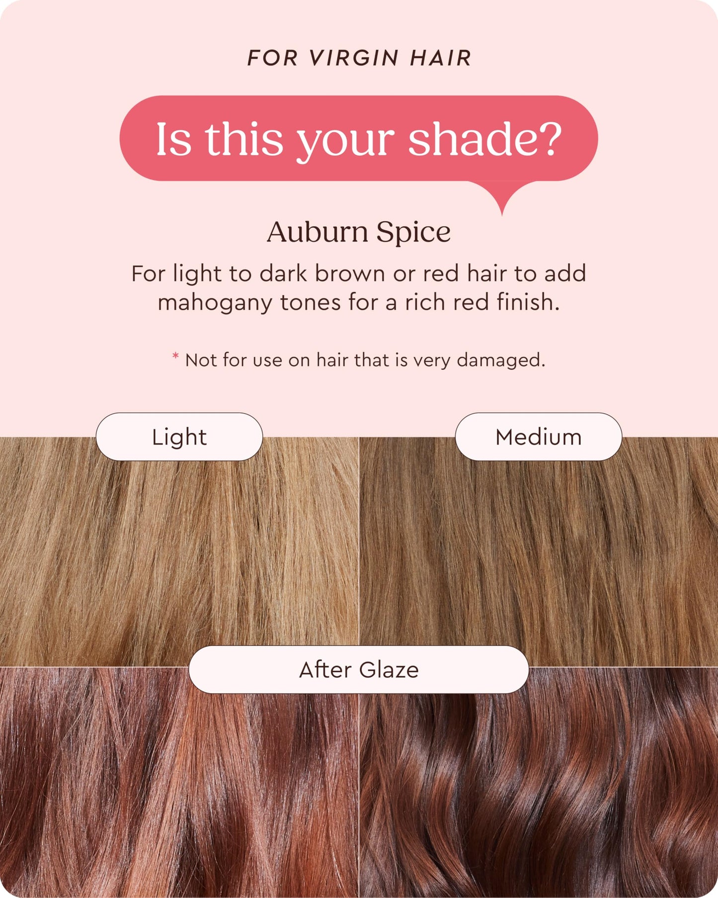 Misty Rose Glaze Color Conditioning Gloss - Tinted Moisturizer for Brown or Red Hair, Boosts Color and Shine, Repairs Damage - Auburn Spice, 6.4 oz