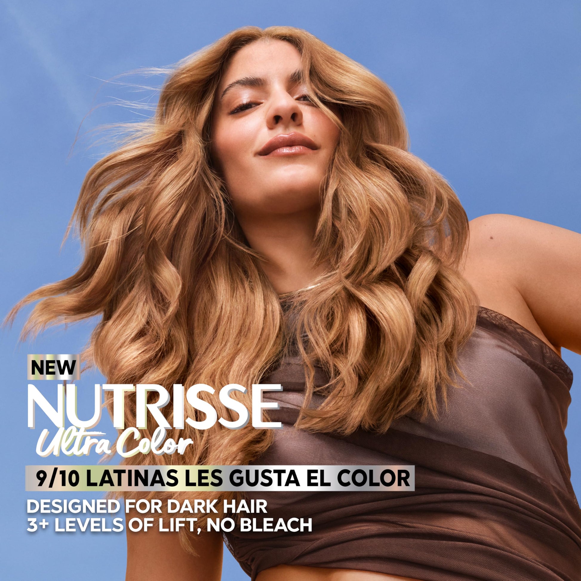 Cornflower Blue Garnier Nutrisse Ultra Color Hair Color, Permanent Hair Dye for Up to 8 Weeks of Bold, Vibrant Results, Vegan & Cruelty-Free, LC1 Hi-Lift Light Brown (Salted Caramelo), 2 Count