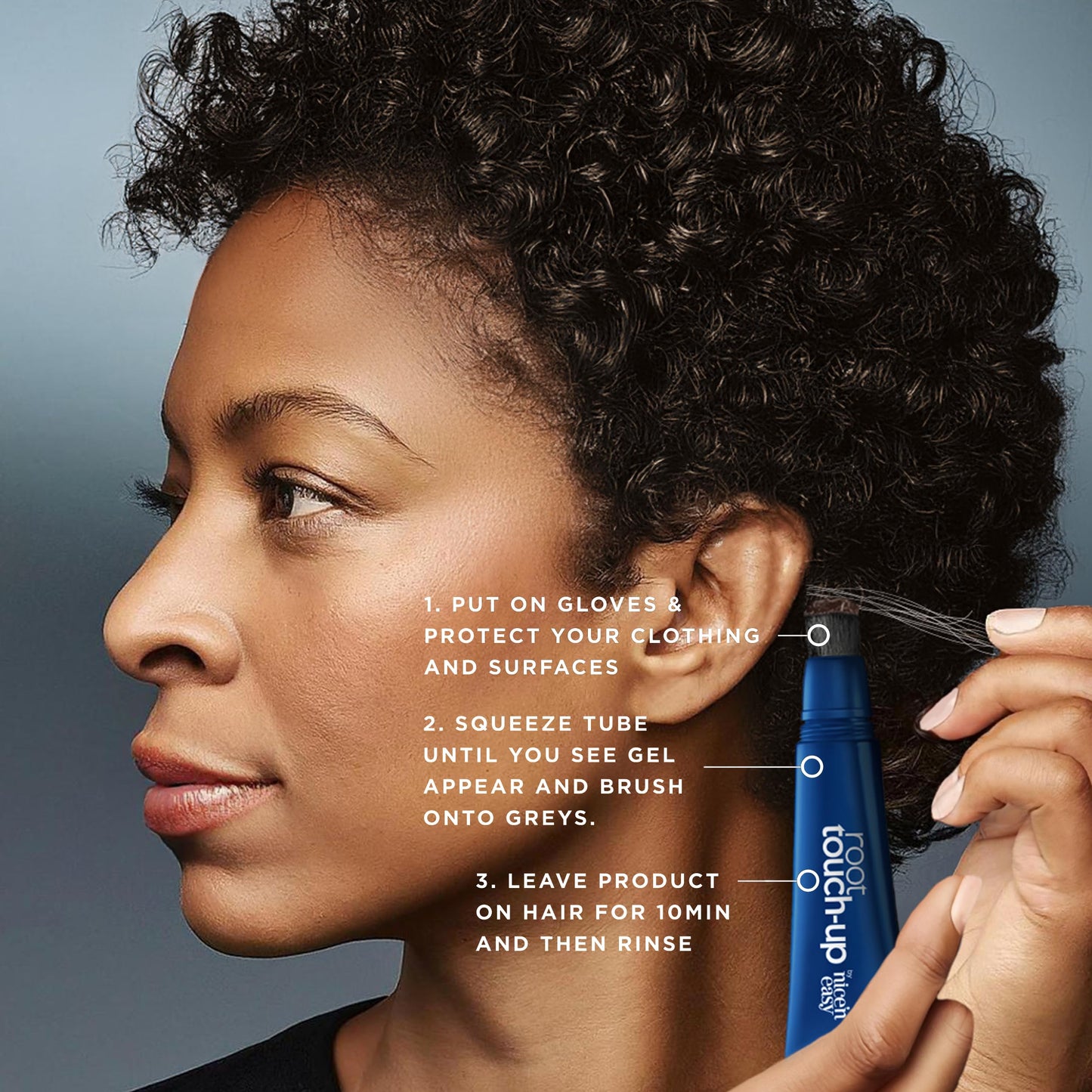 Black Clairol Root Touch-Up Semi-Permanent Hair Color Blending Gel, 5 Medium Brown, Pack of 1