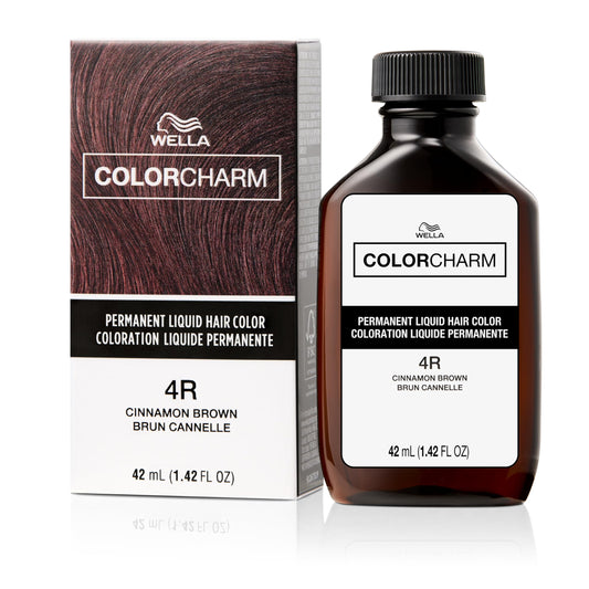 White Smoke COLORCHARM Permanent Liquid Hair Color | 4R Cinnamon Brown | Up to 100% Gray Coverage | 1.42 Fl Oz