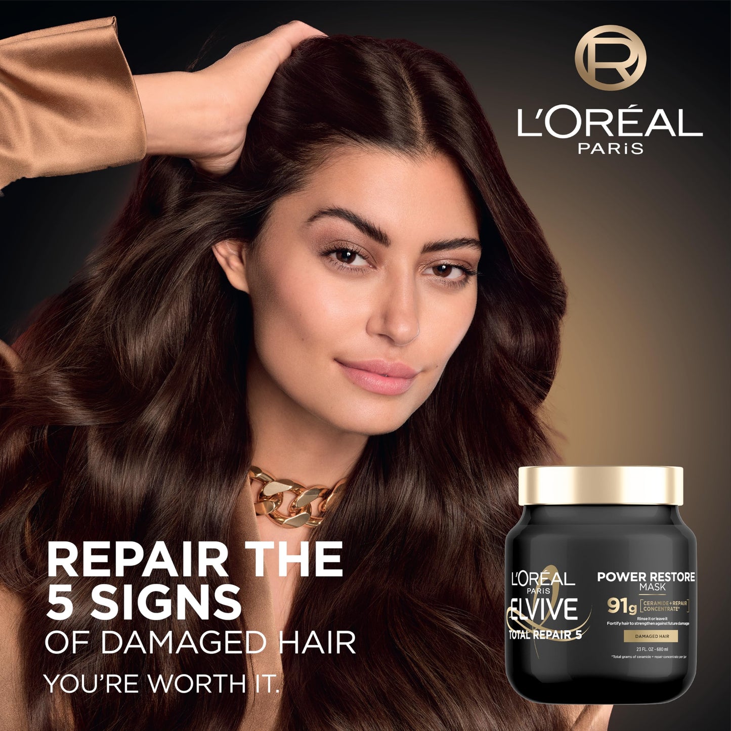 Black L'Oreal Paris Elvive TR5 Power Restore Multi Use Treatment (Packaging May Vary)