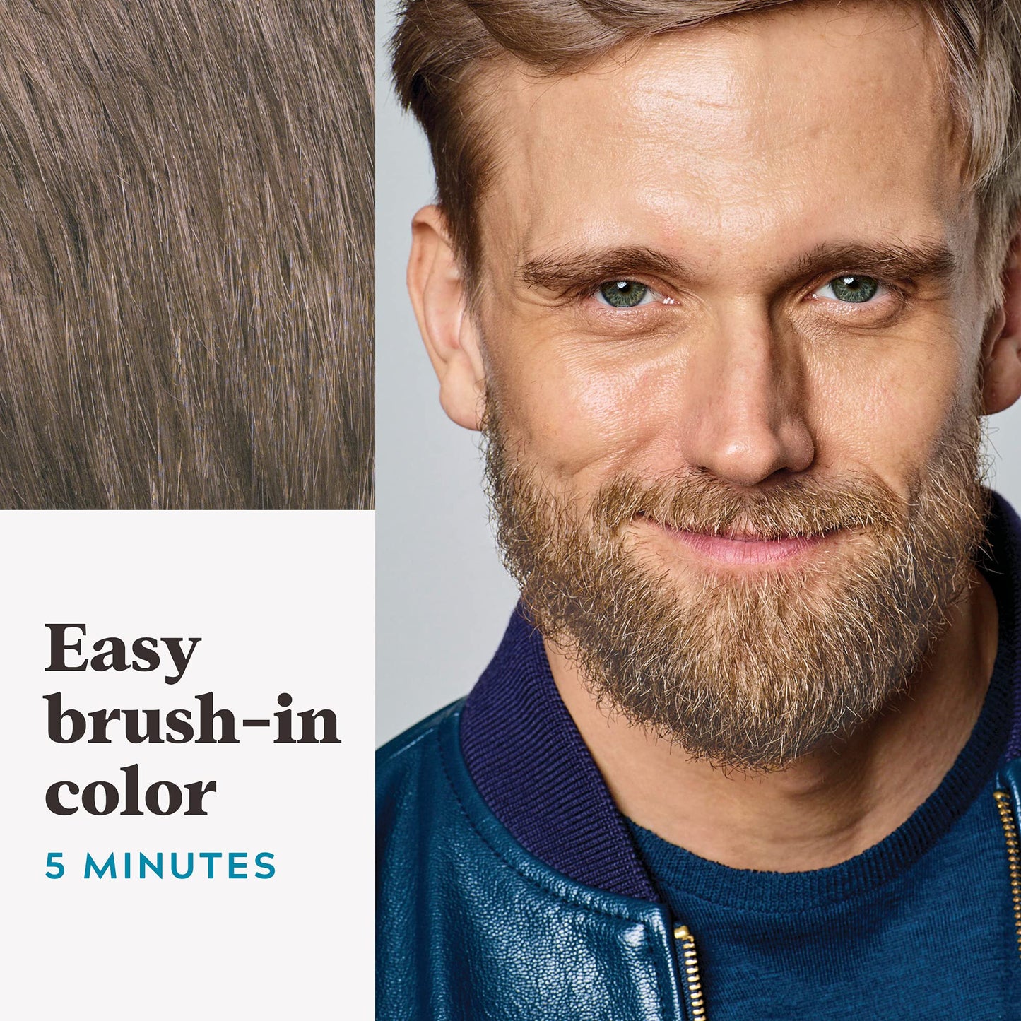 White Smoke Just For Men Mustache & Beard multiple uses Beard Dye for Men with Brush Included, With Keratin Biotin Aloe and Coconut Oil for Healthy Facial Hair - Light Brown, M-25, Pack of 1 (Packaging May Vary)