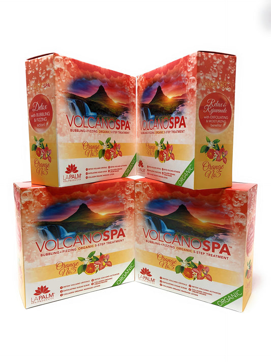 White Smoke La Palm Volcano Spa Bubbling + Fizzing Organic 5-Step Treatment – Orange No.5 (4 packs)