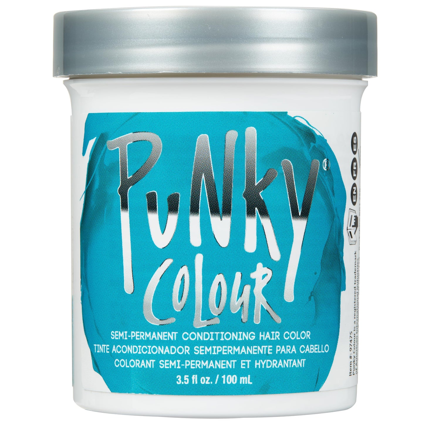 White Smoke Punky Semi Permanent Conditioning Hair Color, Vegan, PPD and Paraben Free, may last for 5-40 washes, 3.5oz, Turquoise