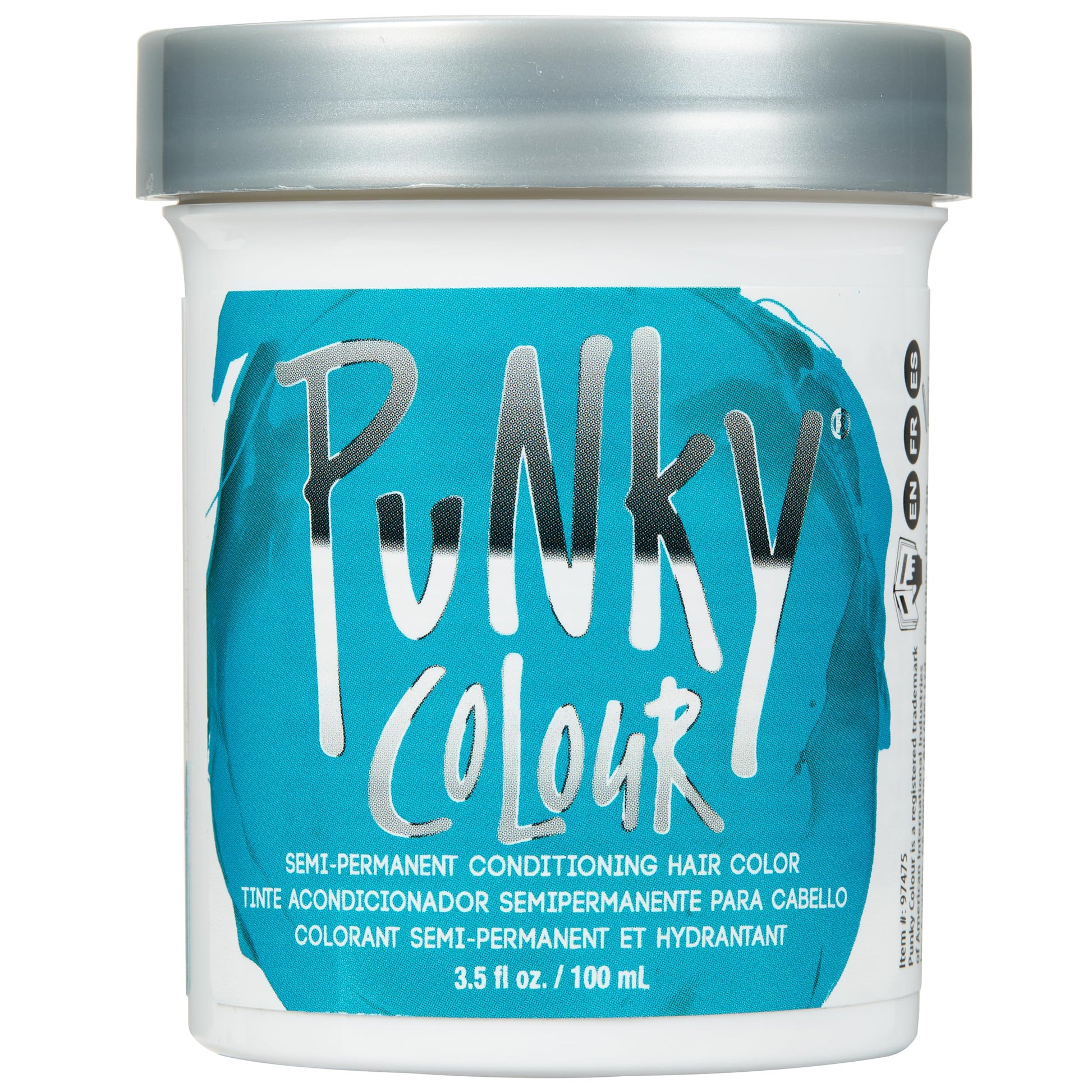 White Smoke Punky Semi Permanent Conditioning Hair Color, Vegan, PPD and Paraben Free, may last for 5-40 washes, 3.5oz, Turquoise