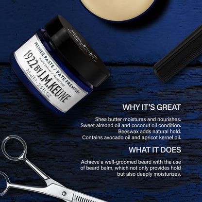 Black 1922 by J.M. Keune Beard Balm, Moisturizing & Conditioning Balm for Beard Care, 2.5 Fl Oz