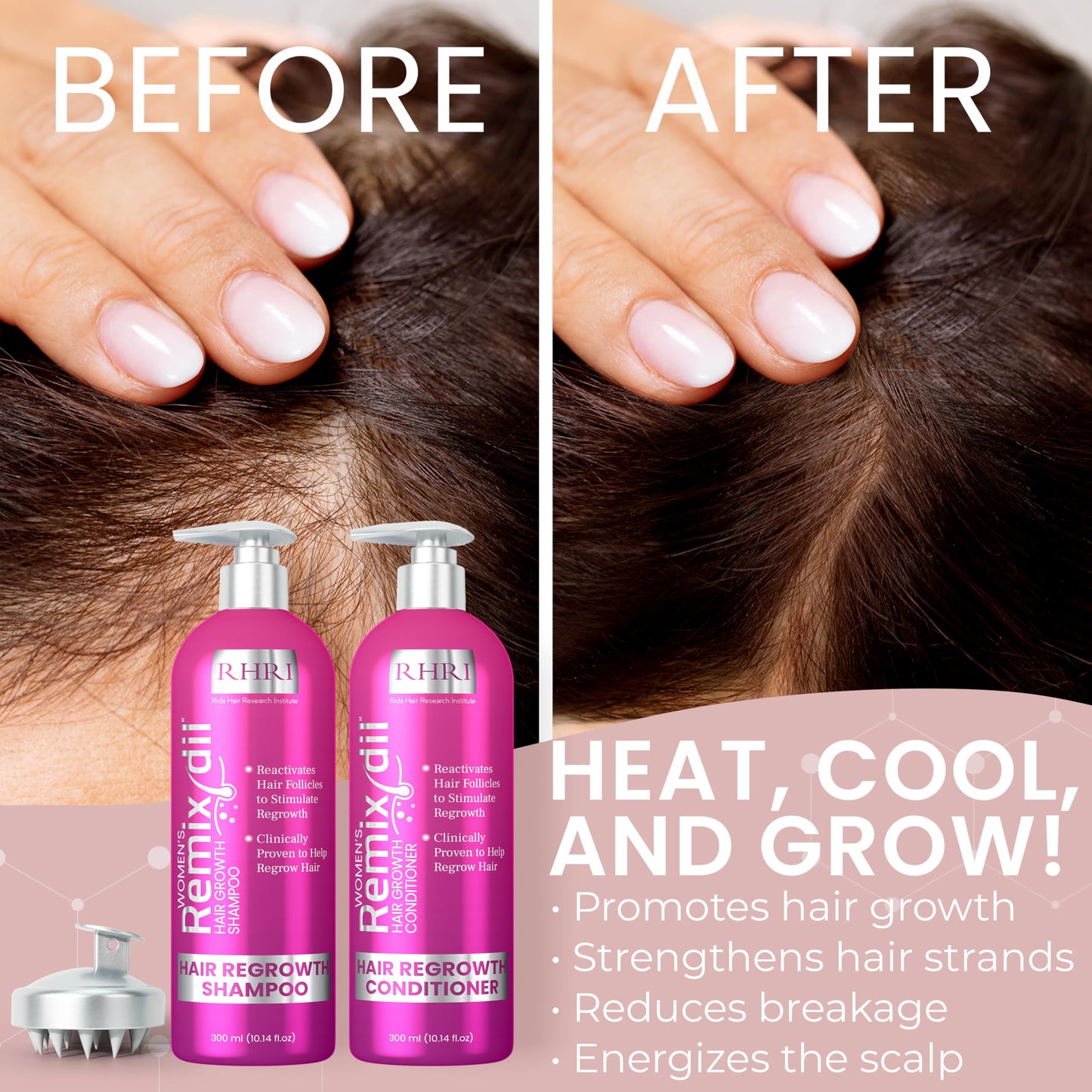 Gray 32 OZ Kit Hair Growth Shampoo and Conditioner Set for Women | Effective Hair Regrowth Treatment | Strengthening, Thickening & Soothing Formula for Healthy, Vibrant Hair | Salon Size