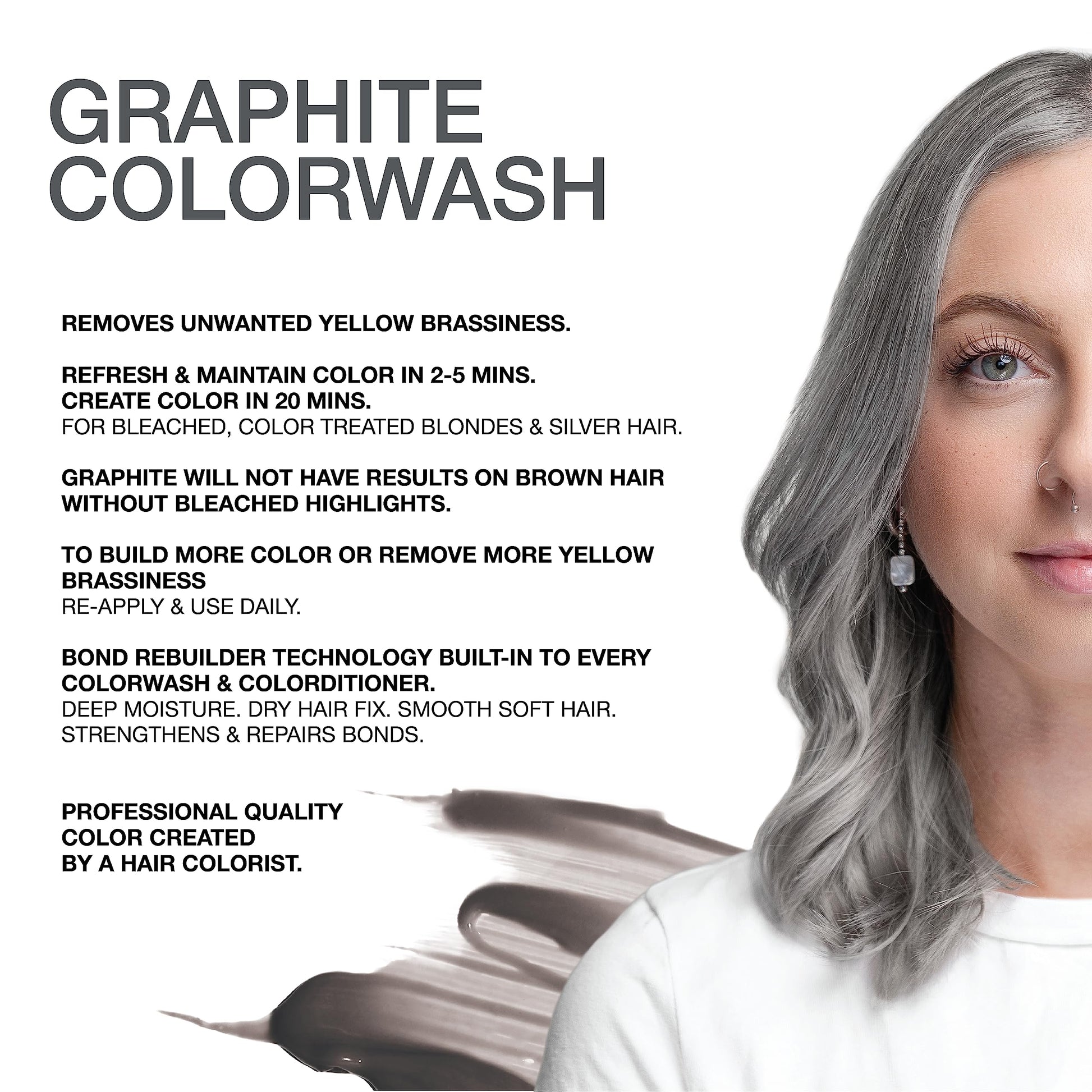 White Smoke Celeb Luxury Colorwash Color Depositing Shampoo - Color Refresher, Vegan Hair Dye, Bondfix Bond Rebuilder, Viral and Gem Lites