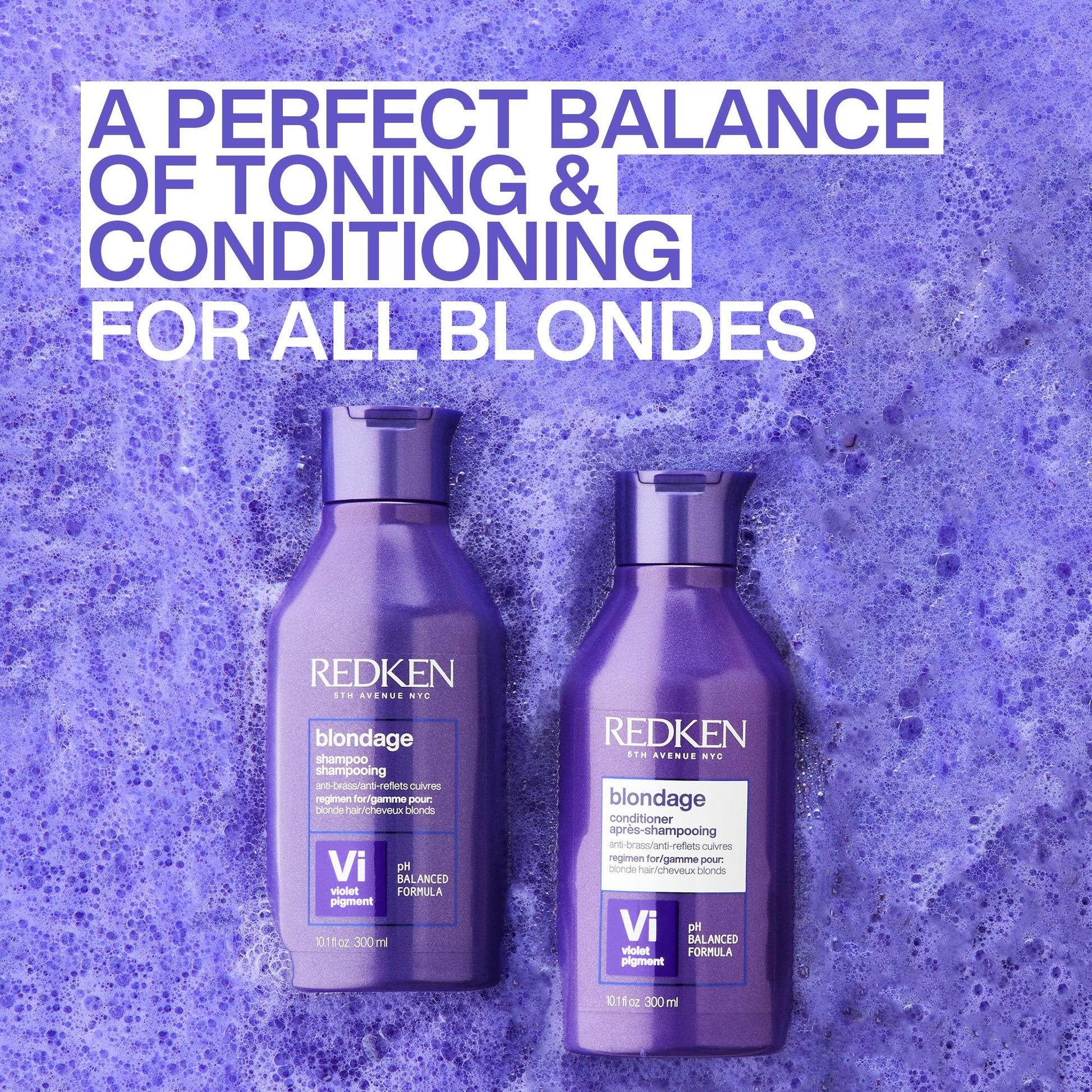 Medium Purple Redken Blondage Purple Conditioner For Blonde Hair - Tones & Moisturizes Brassy Hair, Color Depositing
