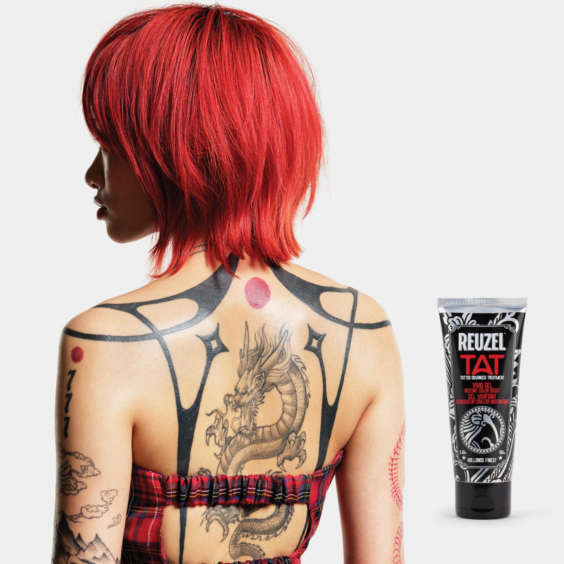 Lavender REUZEL Vivid Gel, Color Enhancement Revives Tattoos, Moisturizes, Soothes, Vegan Formula and Natural Ingredients, Petroleum Free, 3.38 oz