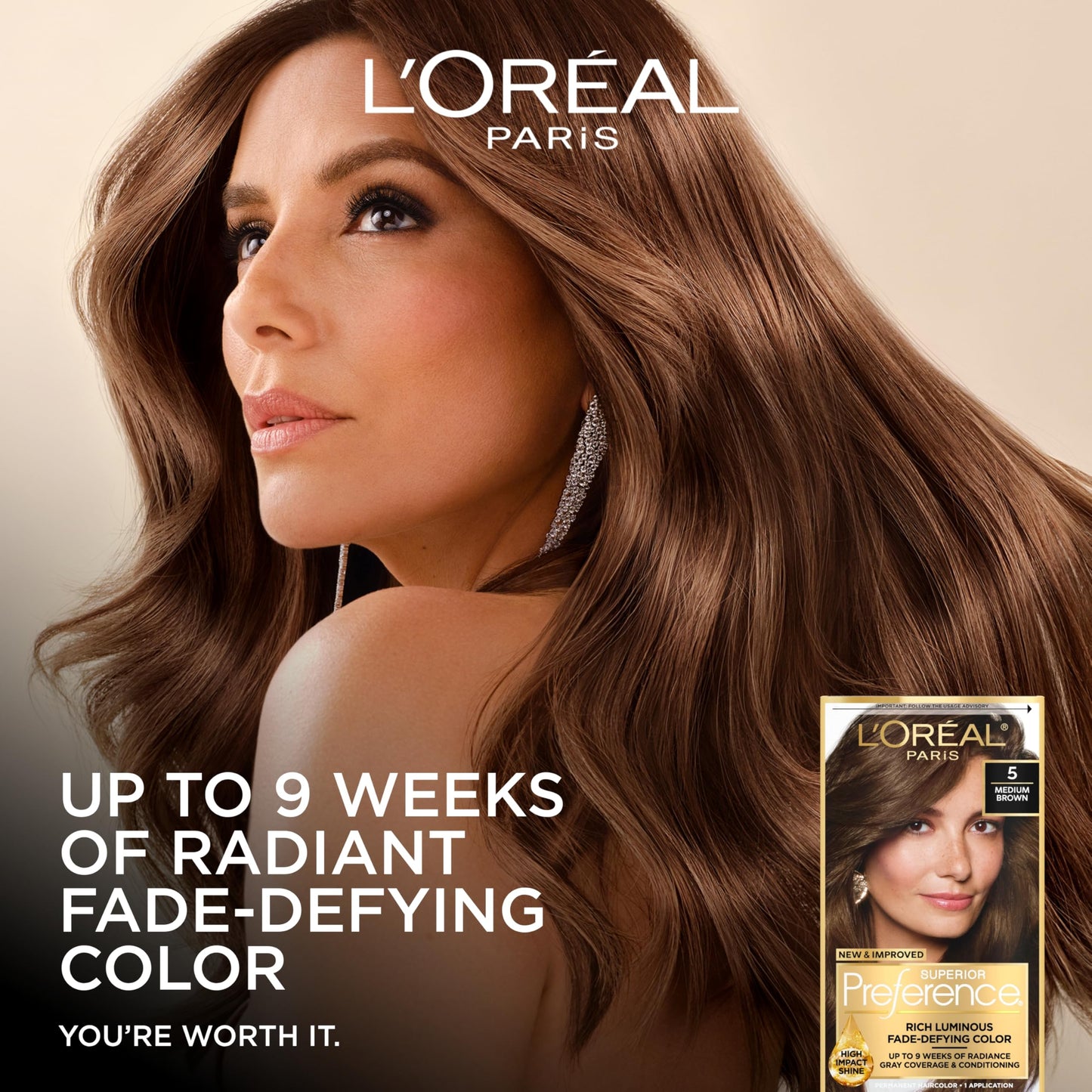 Dark Slate Gray L'Oreal Paris Superior Preference Luminous Fade-Defying Permanent Hair Color, Hair Dye For Up to 9 Weeks of Radiance, Light Amber Brown 6AM, 1 Hair Dye Kit