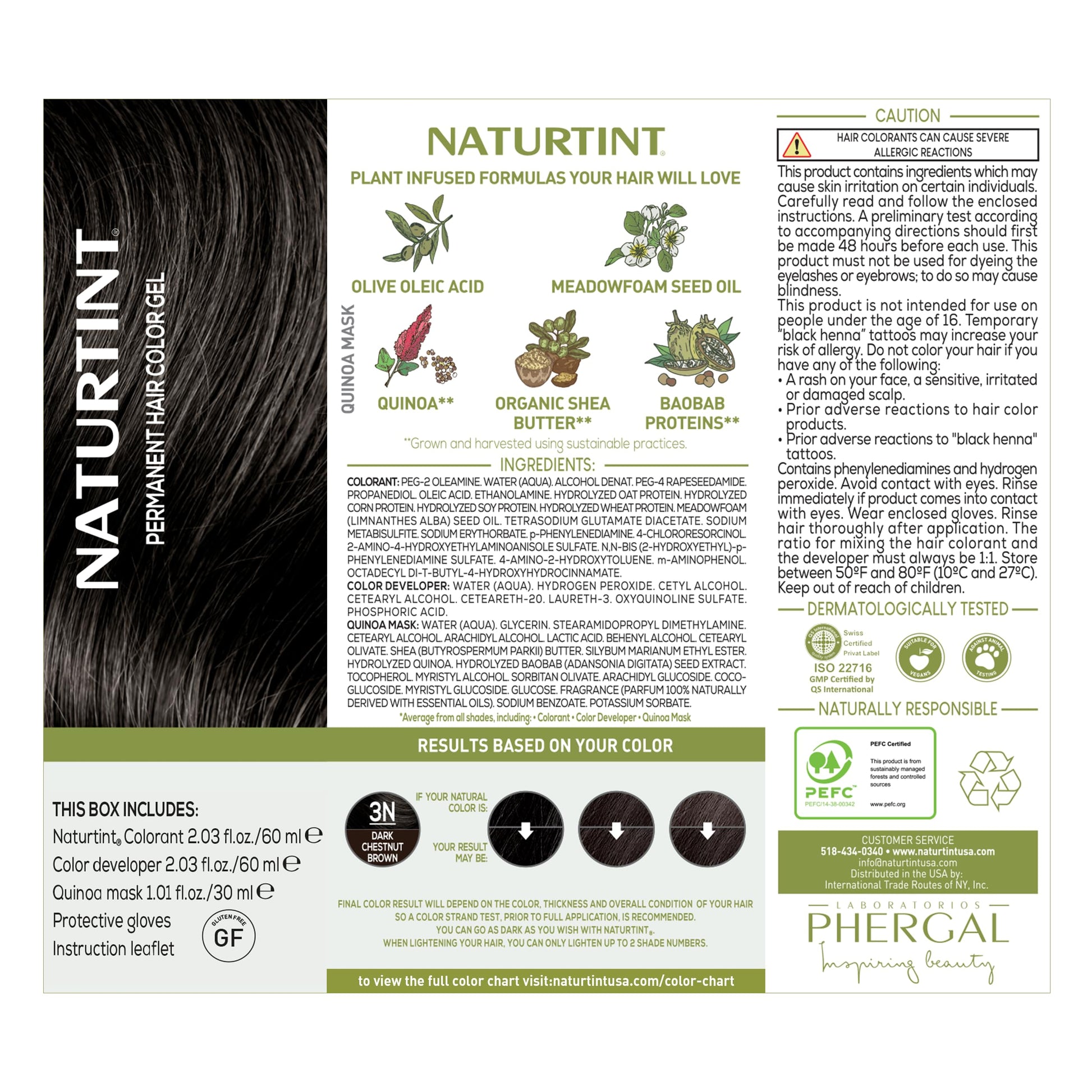 White Smoke Naturtint 3N Dark Chestnut Brown Permanent Hair Color (Pack of 1), Ammonia Free, Vegan, Cruelty Free, up to 100% Gray Coverage, Long Lasting Results (Packaging may vary)