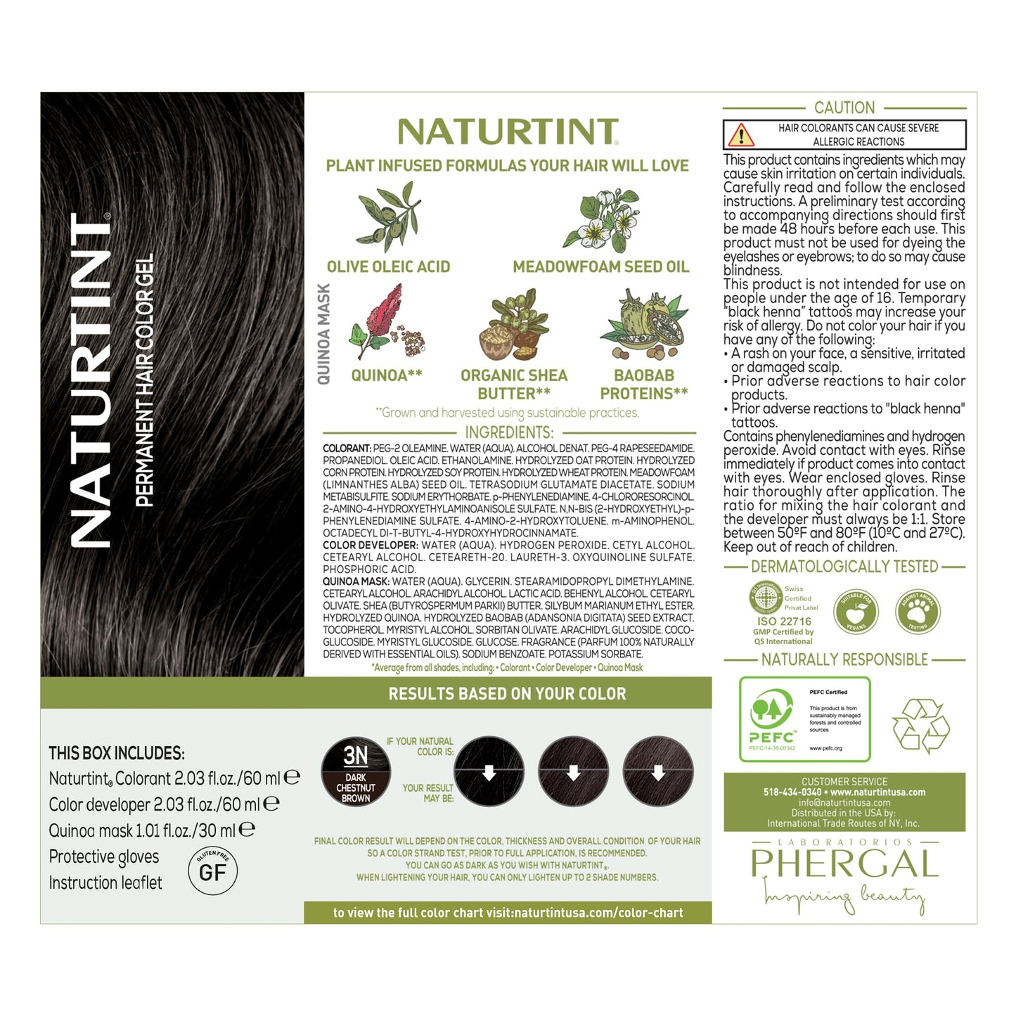 White Smoke Naturtint 3N Dark Chestnut Brown Permanent Hair Color (Pack of 6), Ammonia Free, Vegan, Cruelty Free, up to 100% Gray Coverage, Long Lasting Results (Packaging may vary)