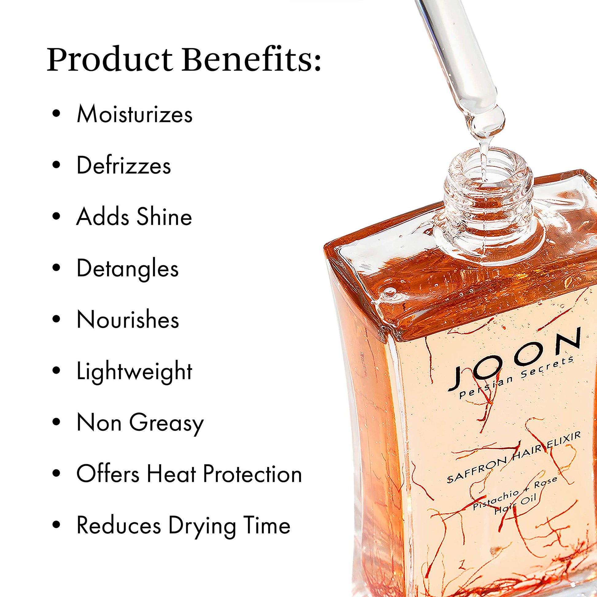 White Smoke Joon Saffron Hair Elixir Pistachio + Rose Hair Oil, 1.11 Fl. Oz.