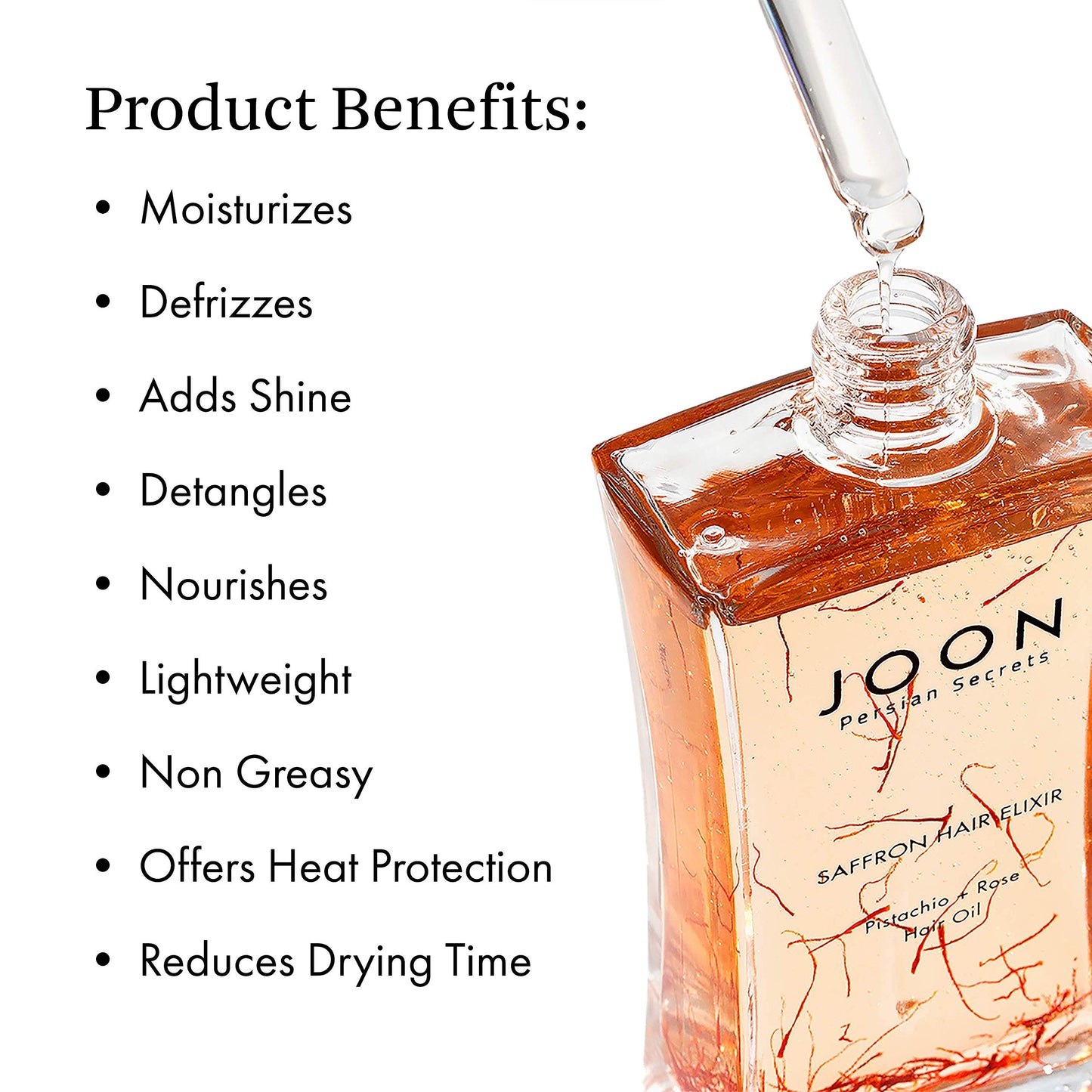 White Smoke Joon Saffron Hair Elixir Pistachio + Rose Hair Oil, 3.11 Fl. Oz.