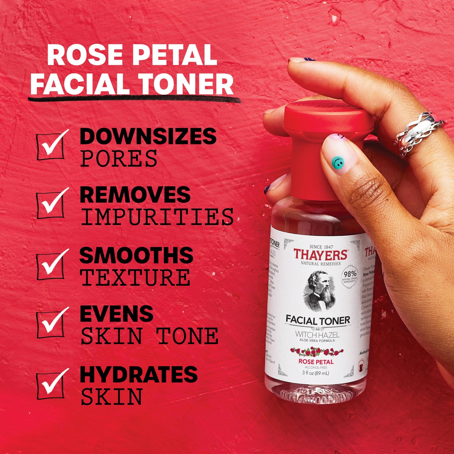 Tomato Thayers Purify & Hydrate Skin Care Set, Includes Rose Petal Facial Toner to Reduce Pores and Hydrating Milky Toner for 48H Hydration, 1 Skin Care Kit