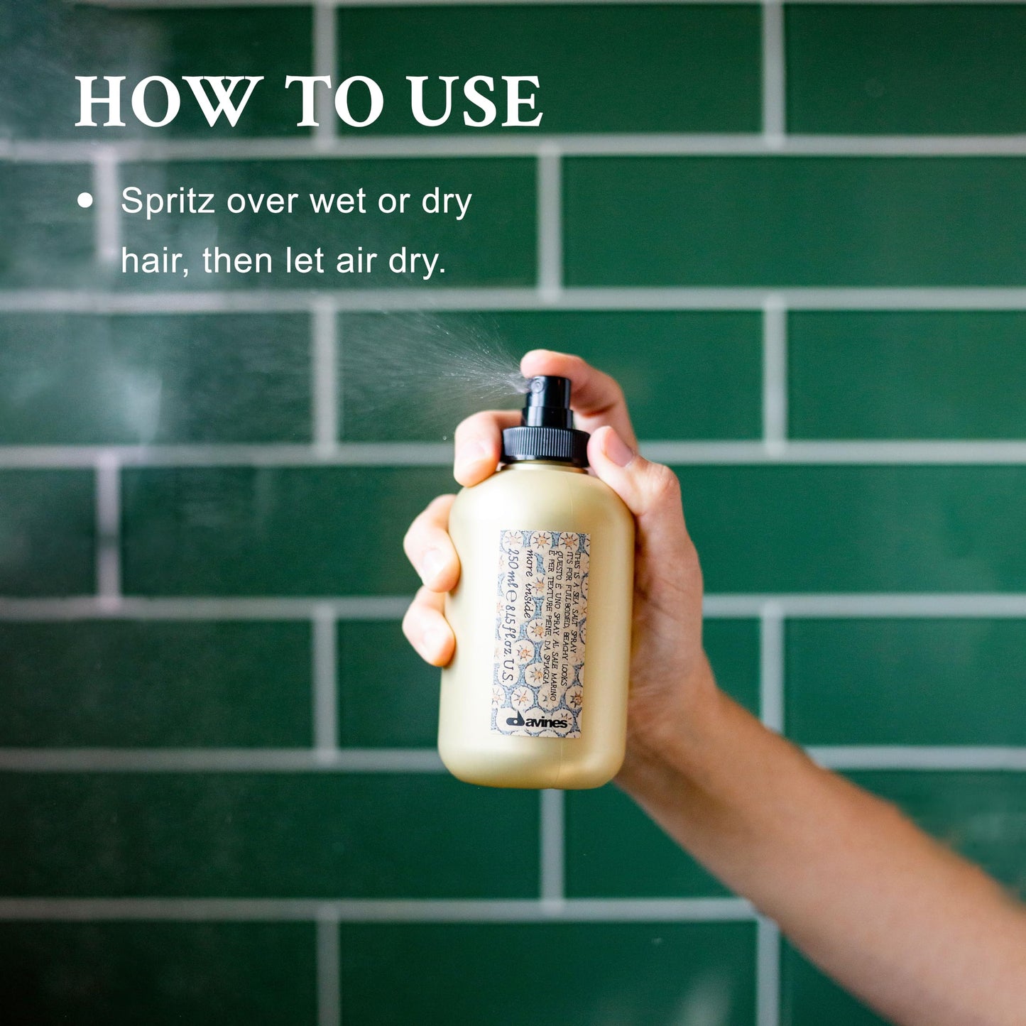 Dark Slate Gray Davines This Is A Sea Salt Spray, Light Hold Beachy Waves & Texture - Adds Gritty Texture & Volume for Tousled Looks - Matte Finish, 8.45 Fl Oz
