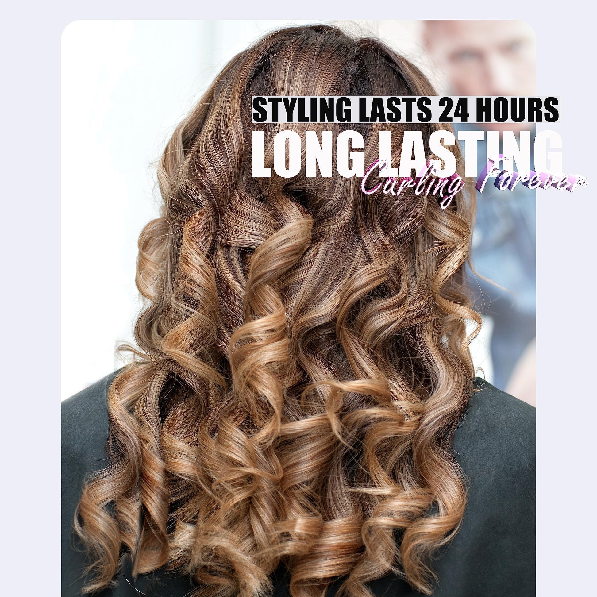 White Smoke FARERY Long Barrel Curling Iron 1 Inch, Ceramic Curling Iron for Thin Hair, Infused Argan Oil & Keratin, Long Lasting Styling, 11 Adjustable Temp, Include Clips & Silicone Pad