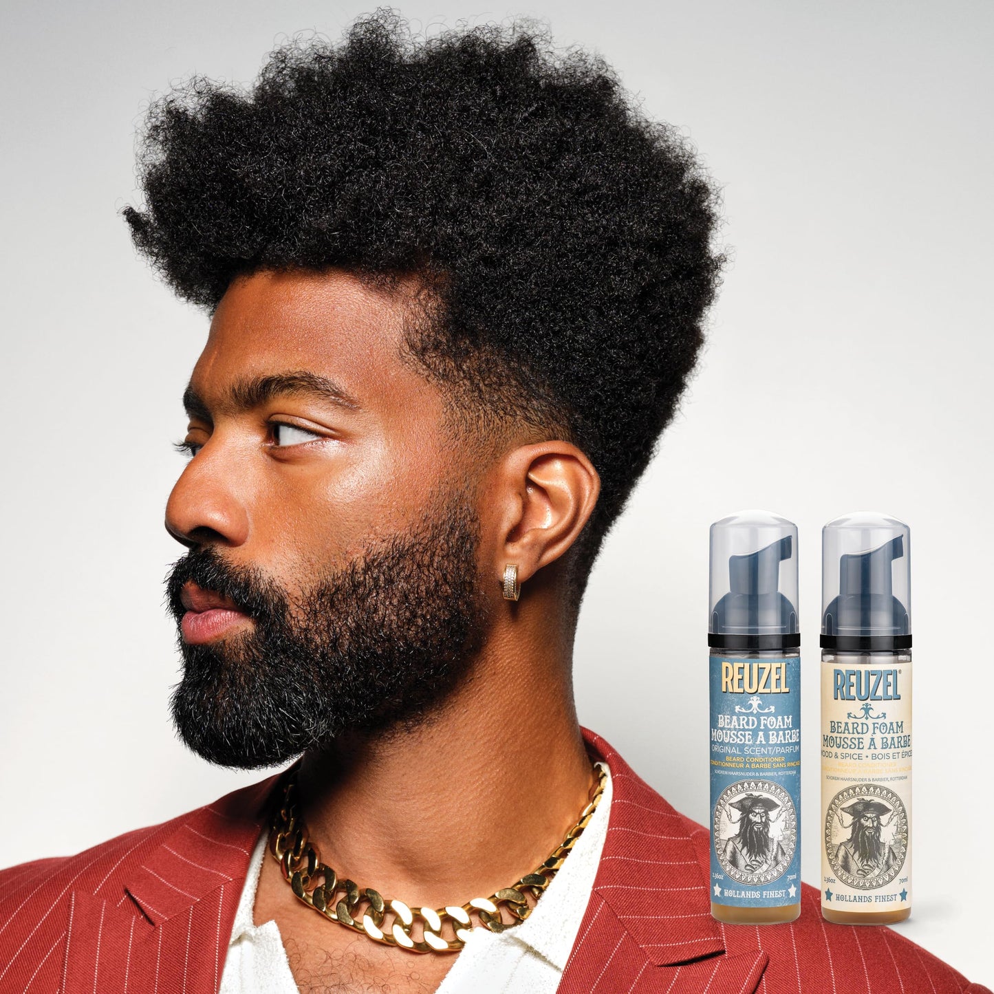 Lavender Reuzel Beard Foam, Reduces Beardruff And Itchy Skin, 2.36 Oz