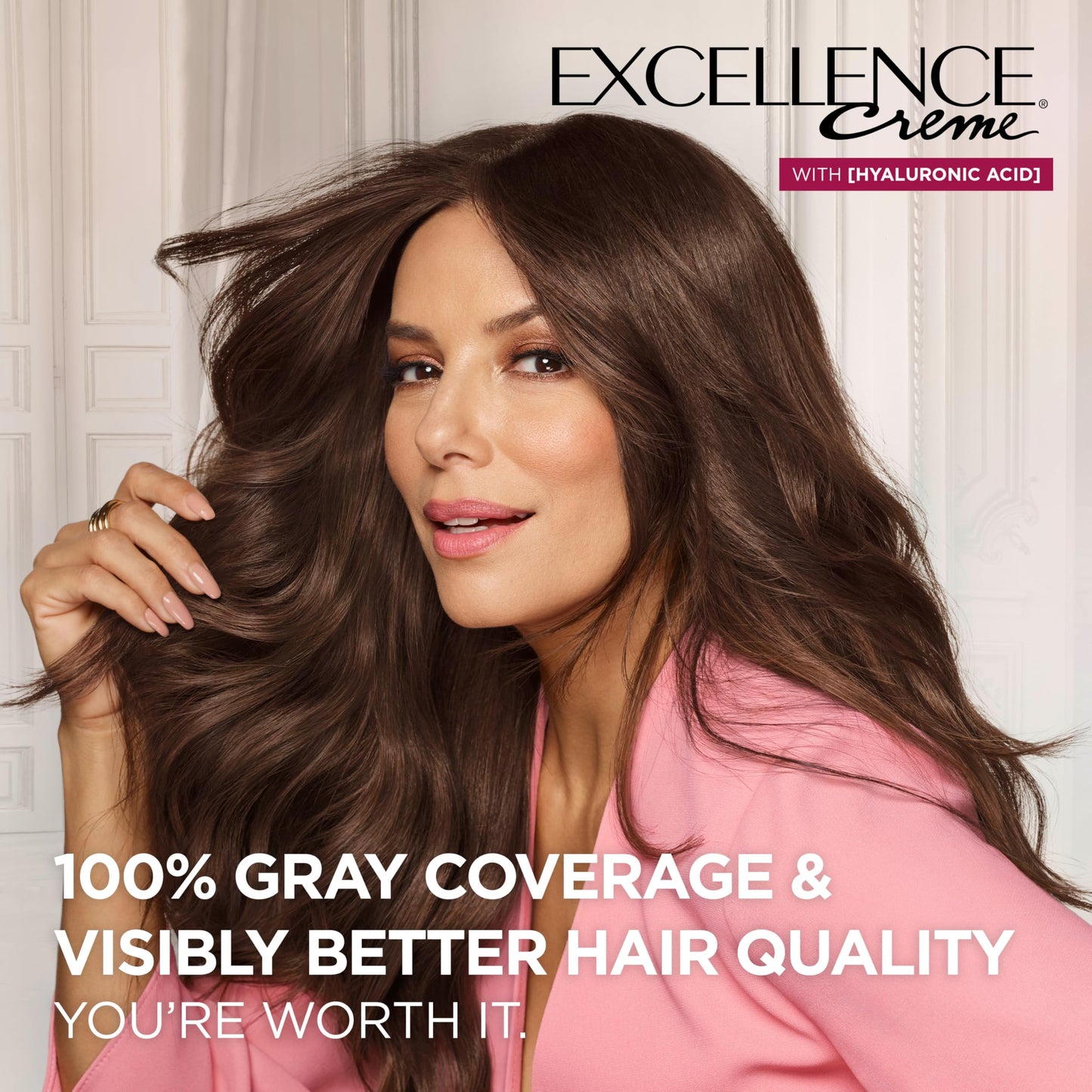 Light Gray L'Oreal Paris Excellence Crème Permanent Hair Dye, Triple Care Hair Color with Hyaluronic Acid for 100% Gray Coverage, 6A Light Ash Brown, 1 Kit (Pack of 2) (Packaging May Vary)