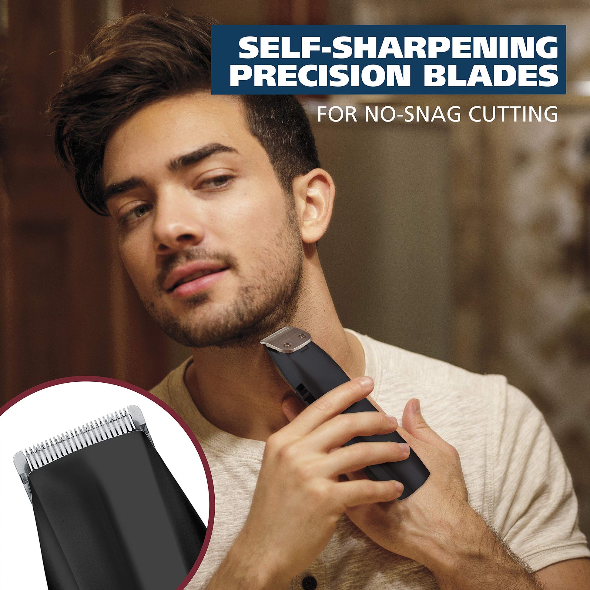 Black Wahl Cordless Beard Trimmer w/Ear/Nose/Brow Trimmer