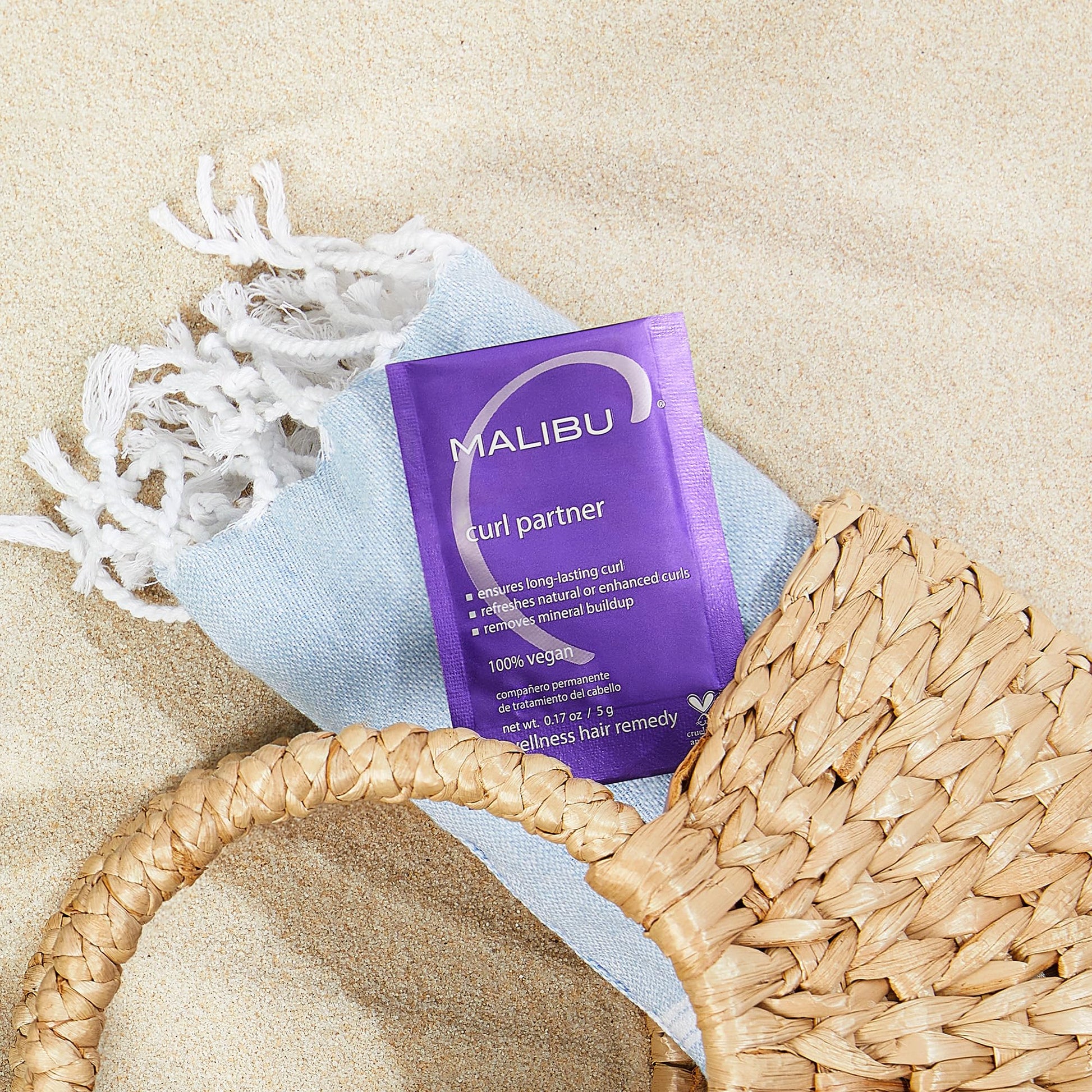 Light Gray Malibu C Curl Partner Wellness Remedy (12 Packets) - Removes Mineral Build up for Healthier + Bouncier Curly Hair - Contains Gentle Antioxidants for Curly Hair Care