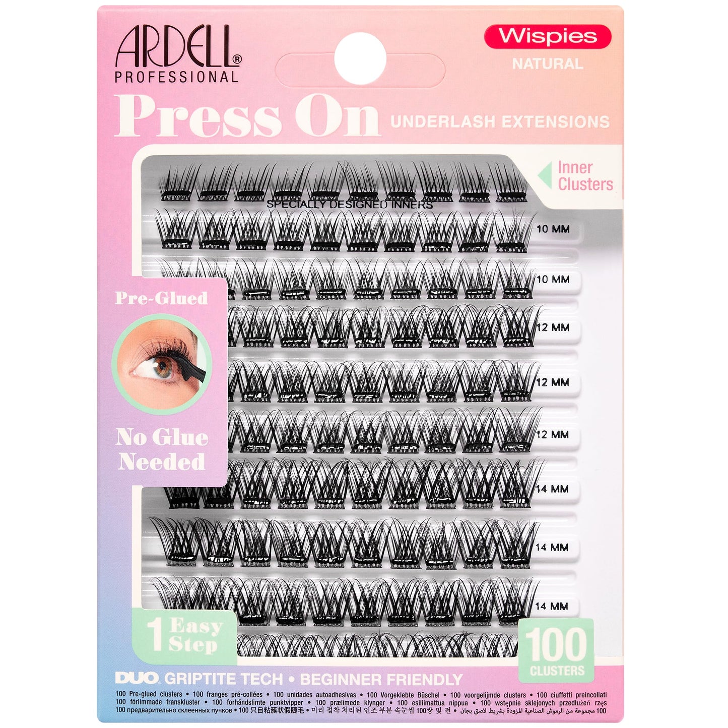 Light Slate Gray Ardell Press On Lashes Wispies Natural – Pre Glued Underlash Extensions, Wispy Lash Clusters, No Glue Needed, DIY Eyelash Cluster Extensions, 100 ct