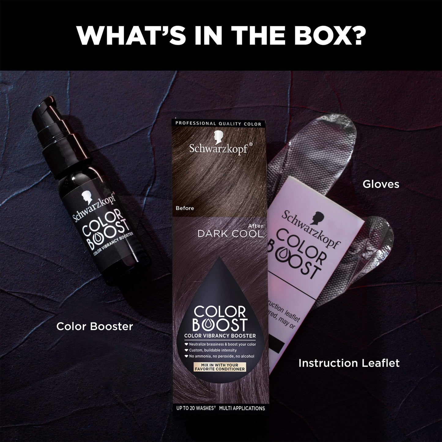 Black Schwarzkopf Color Boost Color Vibrancy Booster, Dark Cool