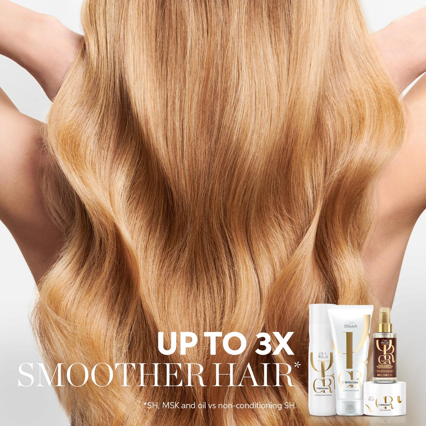 Tan Wella Professionals Oil Reflections Luminous Smoothing Hair Oil | Adds Smoothness & Shine for All Hair Types | With Macadamia Seed & Avocado Oils | 3.38 Fl Oz