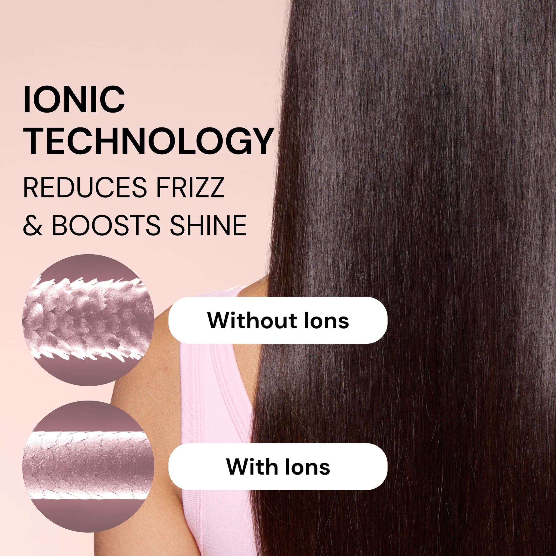 Black L’Ange Hair Axia HaloRing Ionic Hair Dryer | High Speed Professional Blow Dryer for Smooth, Frizz-Free Styles | Lightweight Brushless Motor with Concentrator & Wall Mount | 4 Heat Settings | Blush