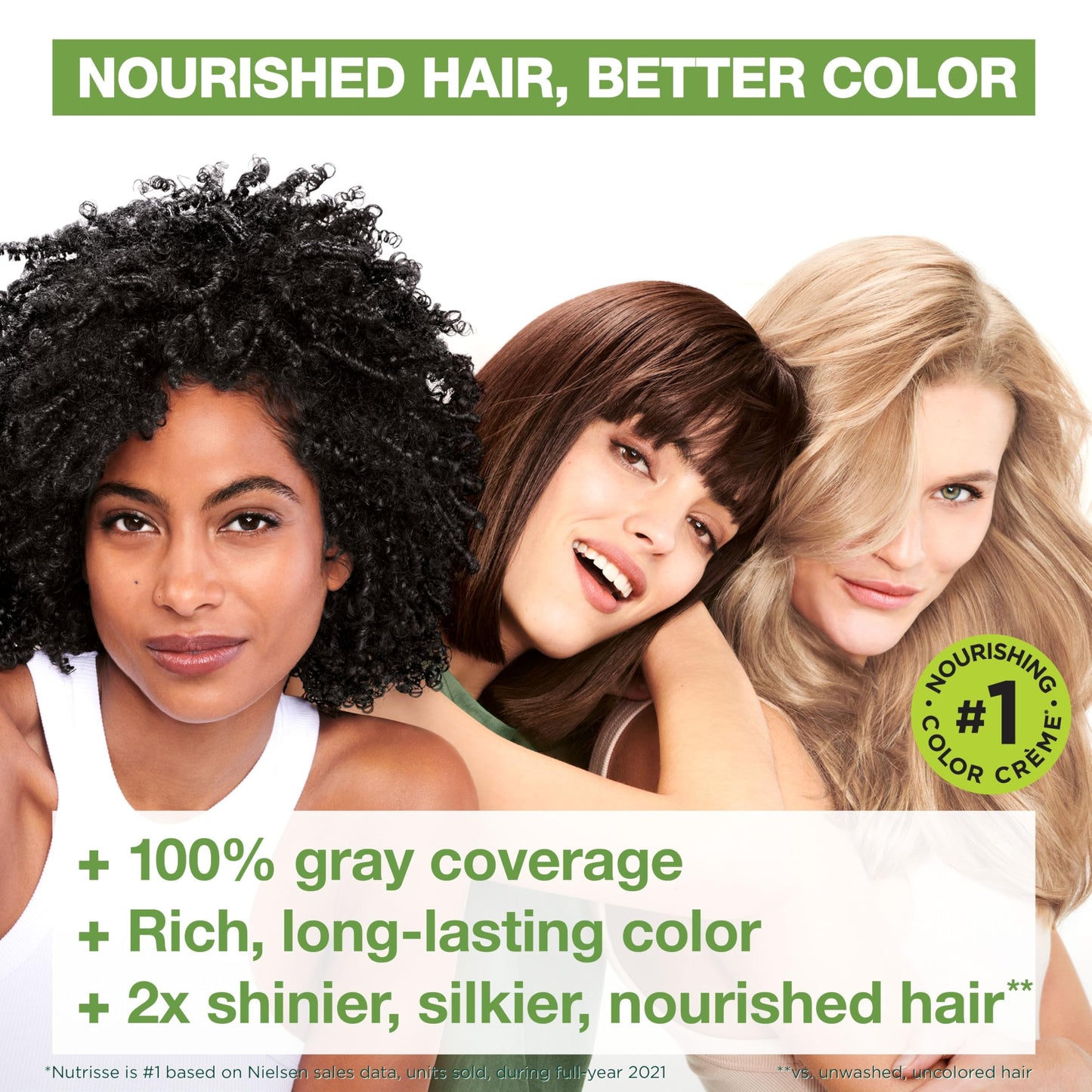 White Smoke Garnier Nutrisse Ultra Crème Hair Color, Permanent Hair Dye with 100% Gray Coverage, Vegan & Cruelty-Free, 30 Darkest Brown (Sweet Cola), 2 Count