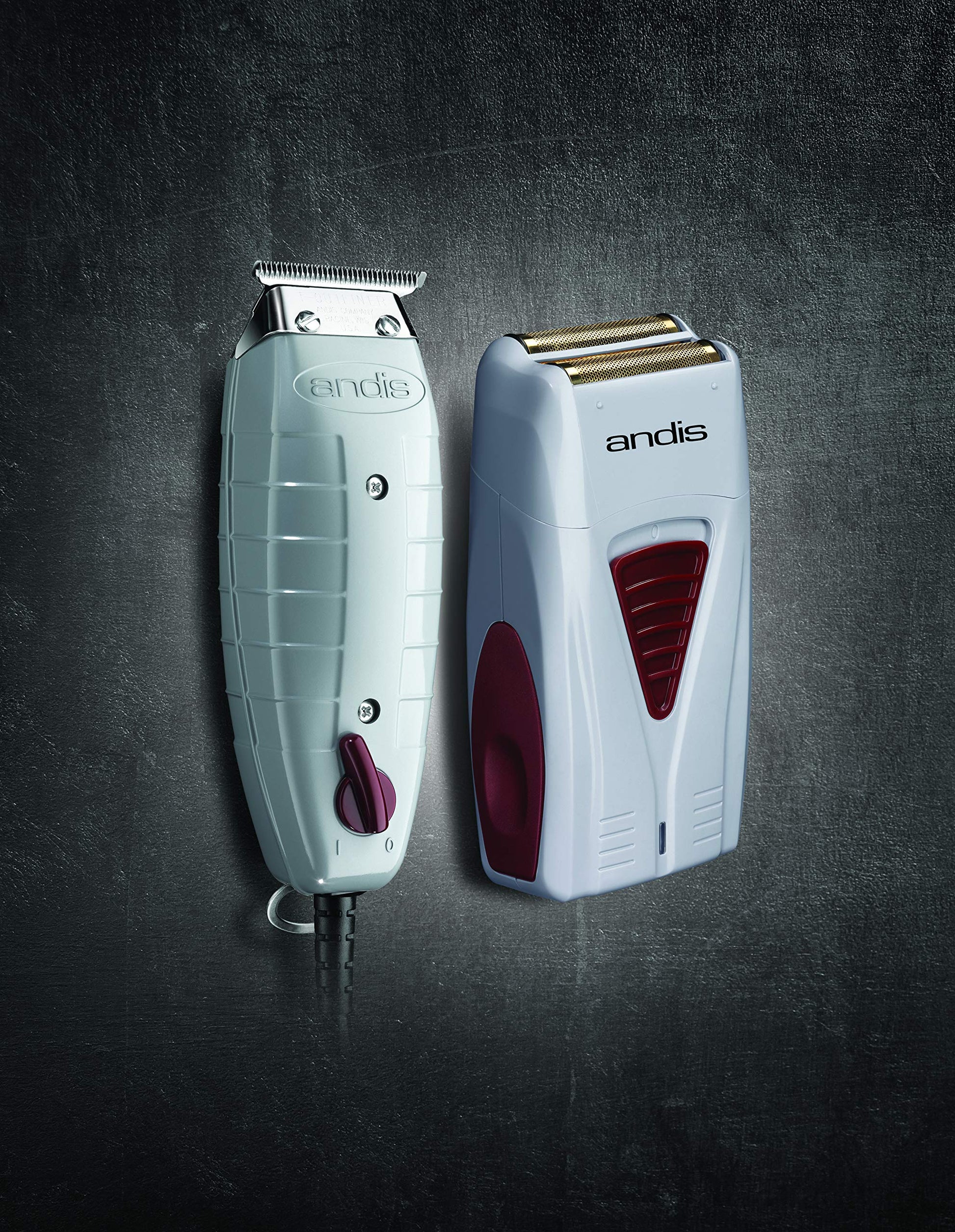 Black Andis 17195 Finishing Combo T-Outliner Trimmer & Pro Foil Lithium Titanium Foil Shaver - Professional Finishing Hair Clippers and Trimmer Kit for Men