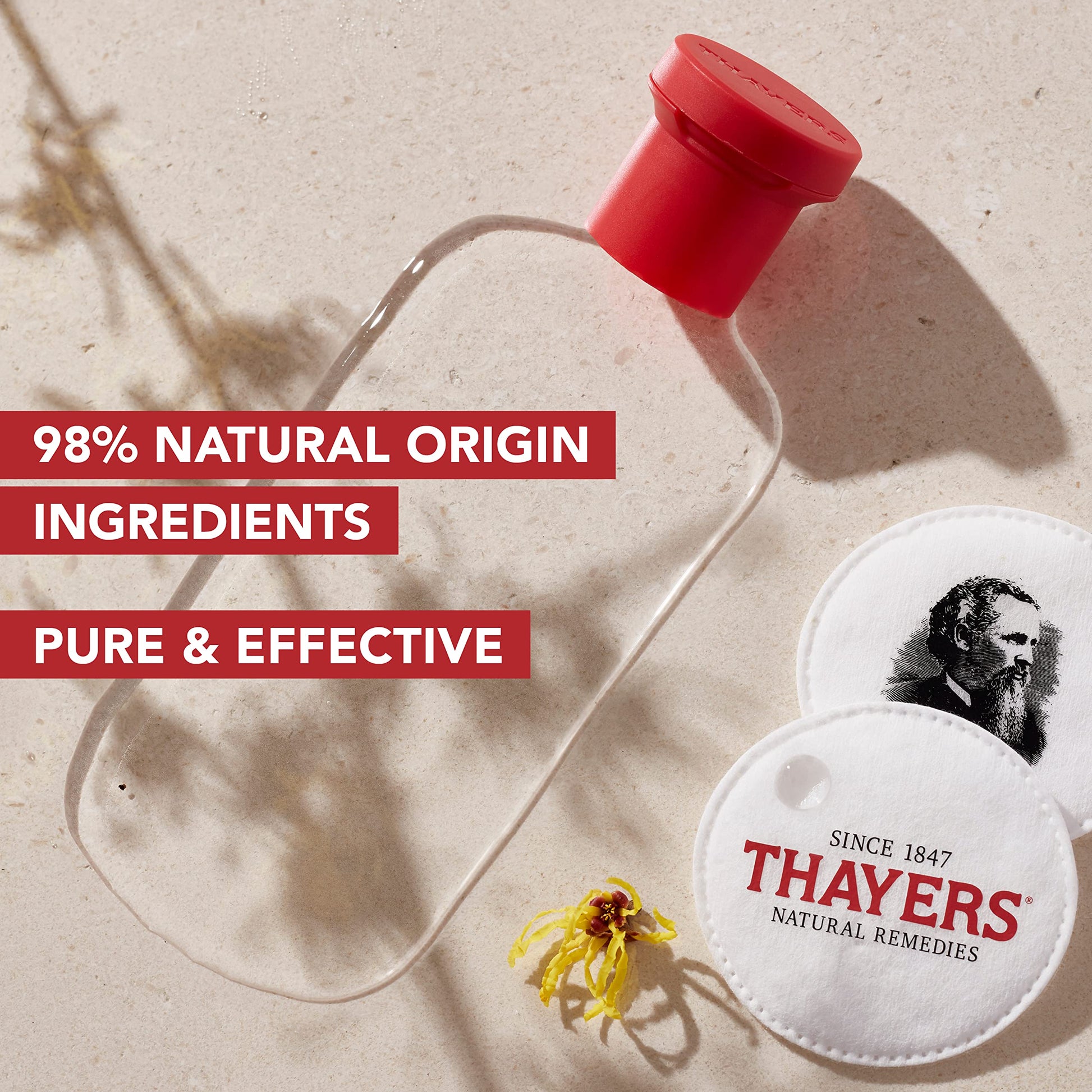 Gray THAYERS Alcohol-Free Unscented Witch Hazel Toner with Aloe Vera, 12 Fl Oz (Pack of 3)
