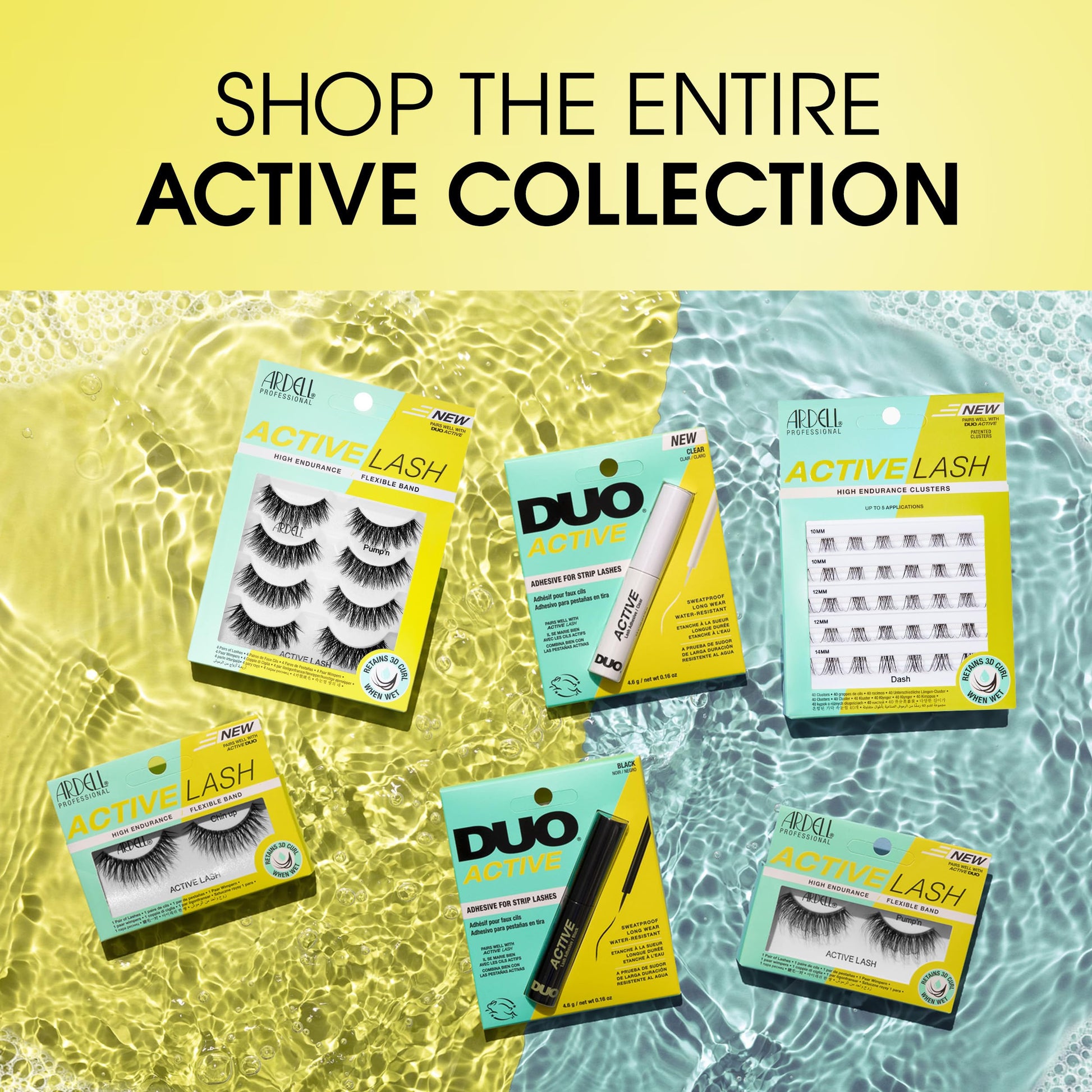 Pale Goldenrod Ardell Active Lash Clusters, Dash - Waterproof, DIY Eyelash Extensions, Multi-Length Individual Lashes, Reusable False Eyelashes, 1 Pack