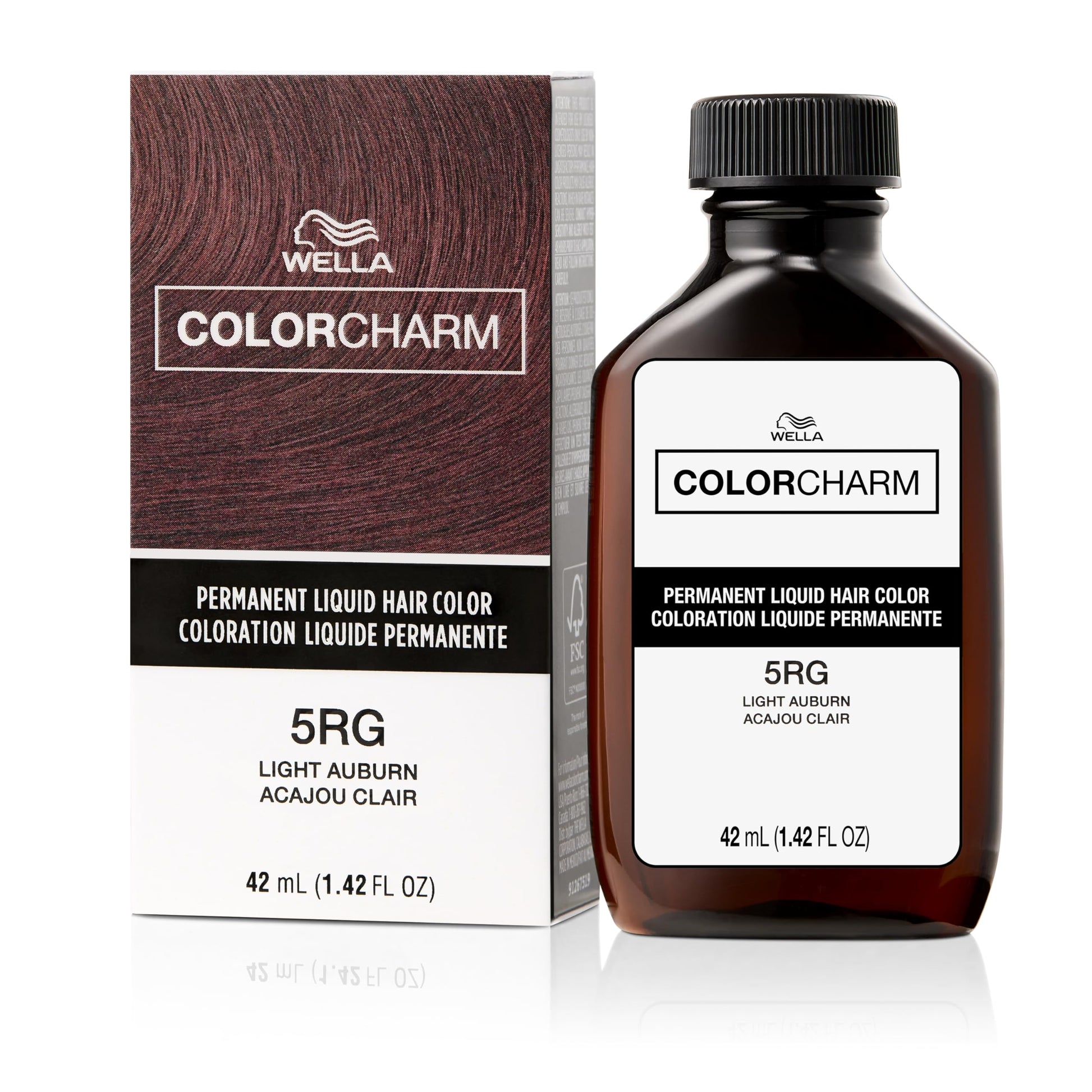 White Smoke COLORCHARM Permanent Liquid Hair Color | 5RG Light Auburn | Up to 100% Gray Coverage | 1.42 Fl Oz