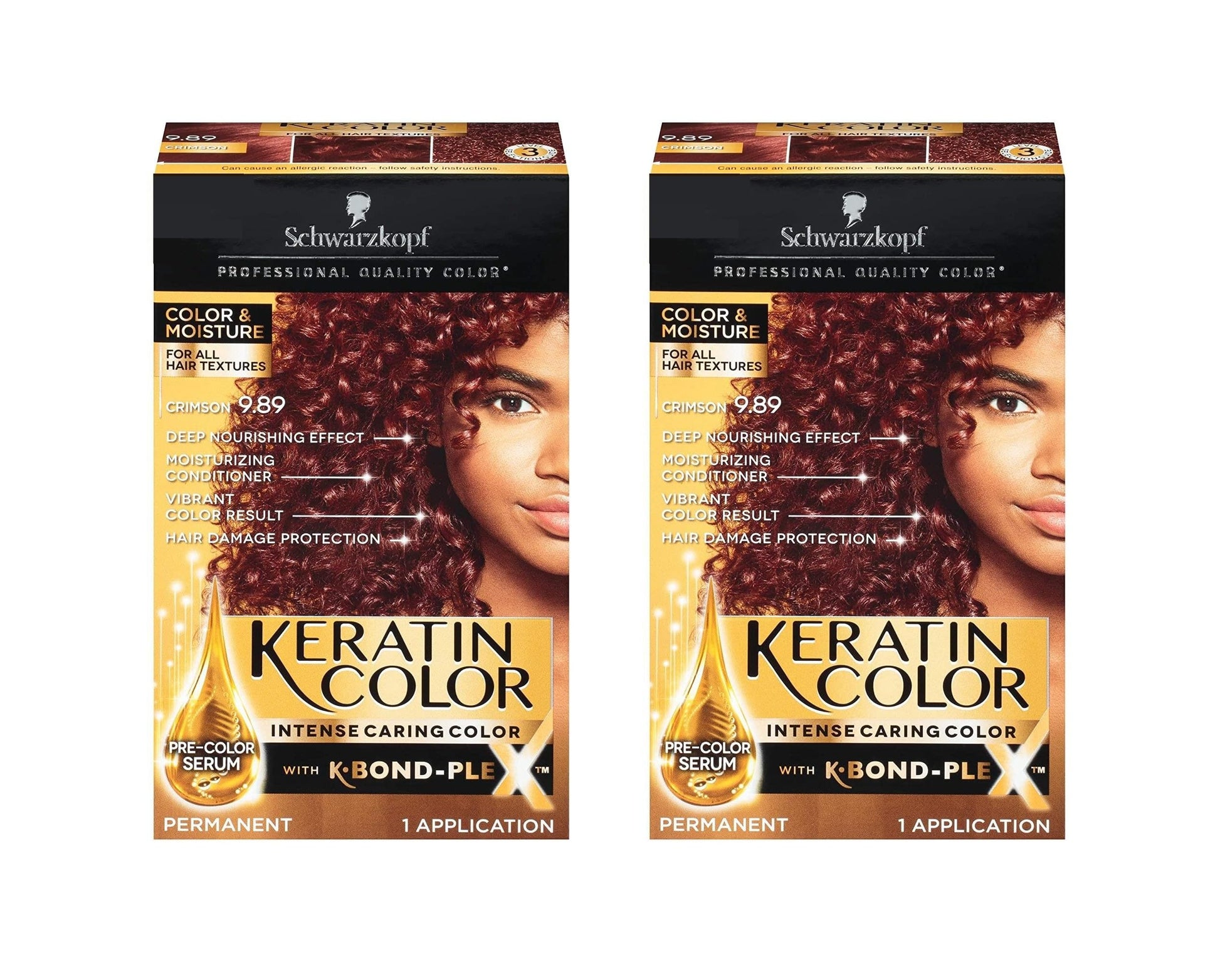 White Smoke Schwarzkopf Professional Quality Color, For All Hair Textures, Keratin Color, Crimson 9.89, Pack of 2
