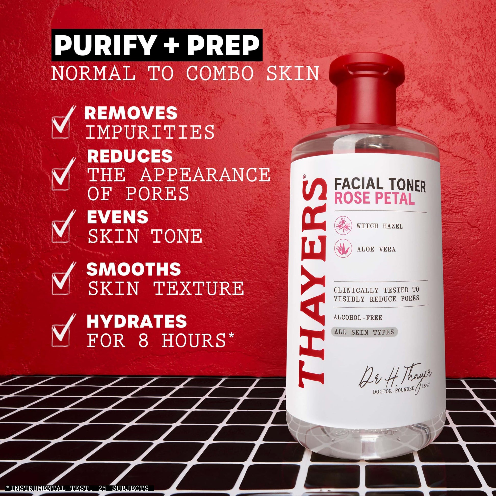 Firebrick Thayers Facial Toner, Witch Hazel with Aloe Vera, Rose Petal, 12 Fl Oz